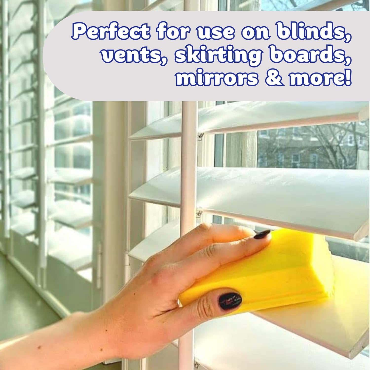 Scrub Daddy Damp Duster, Magical Dust Cleaning Sponge, Dusters for Cleaning, Venetian & Wooden Blinds Cleaner, Vents, Radiator, Skirting Boards, Mirrors, Dust Brush Tools, Home Gadgets, Light Pink image number 3