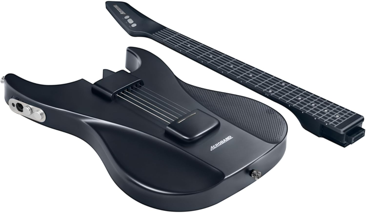 Aeroband Guitar Smart Guitar with Silicone Strings, Travel Silent Guitar with Detachable Fretboard, Headphone Jack, Built-In Speaker and Drum System, Aeroband APP Play, MIDI Guitar image number 2