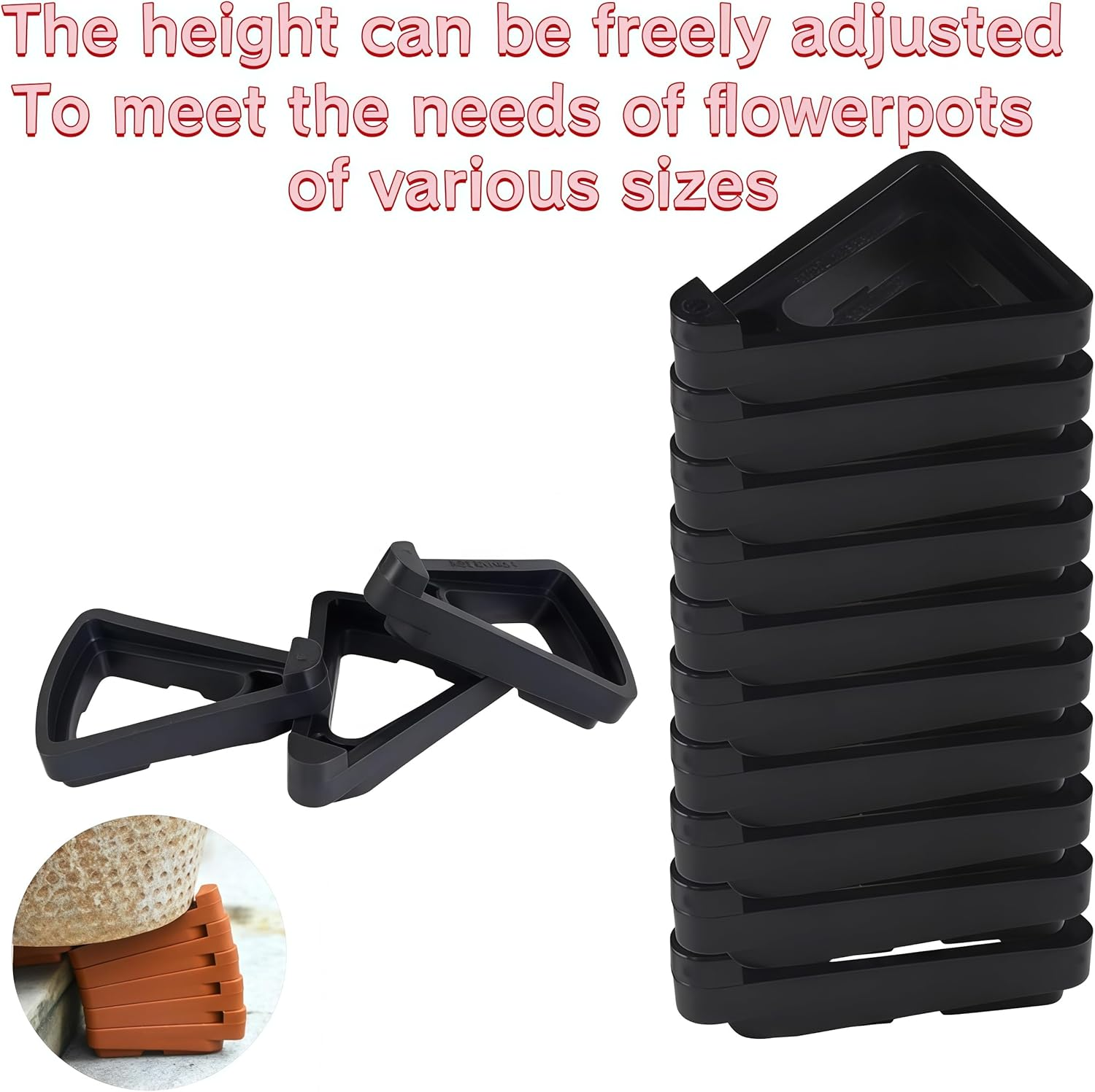 Chunlaihang12Pcs Plant Pot Feet,Packs of Invisible Flowerpot Risers and Tripods,Support Garden Flowerpot Risers for Indoor Outdoor Gardening Plant image number 6