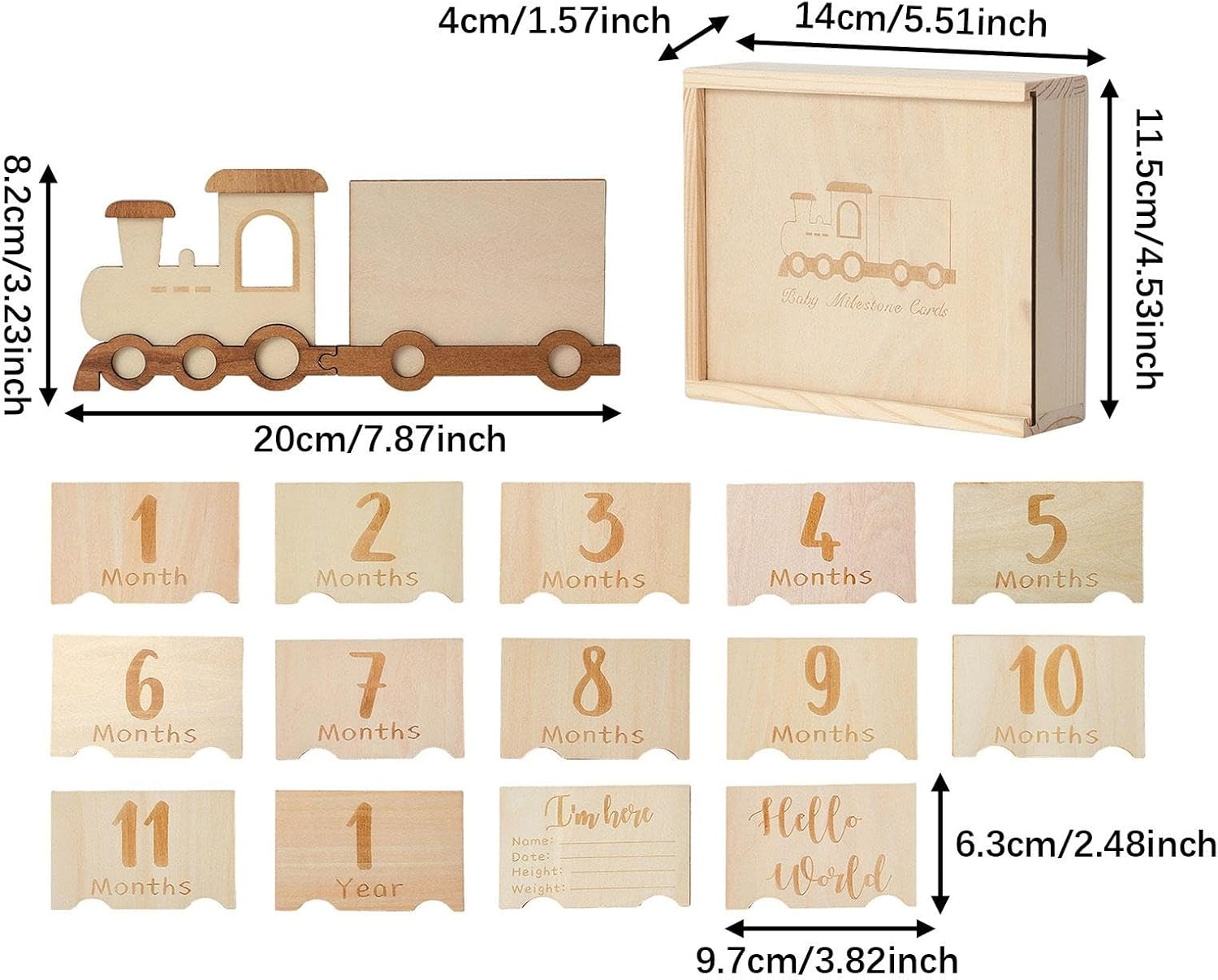 Wooden Baby Milestone Photo Frame for Baby Shower Week Month Year Keepsake image number 2