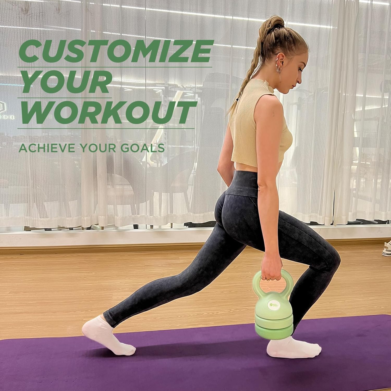 MIKE SPORT Adjustable Kettlebell Sets 3 in 1 (5Lb-12Lb) for Home Gym,Fitness,Workouts,Strength Training Equipment Exercise,Kettle Bell Weights Ideal for Beginners, Men,Women,Kids,Dumbbell Set image number 1