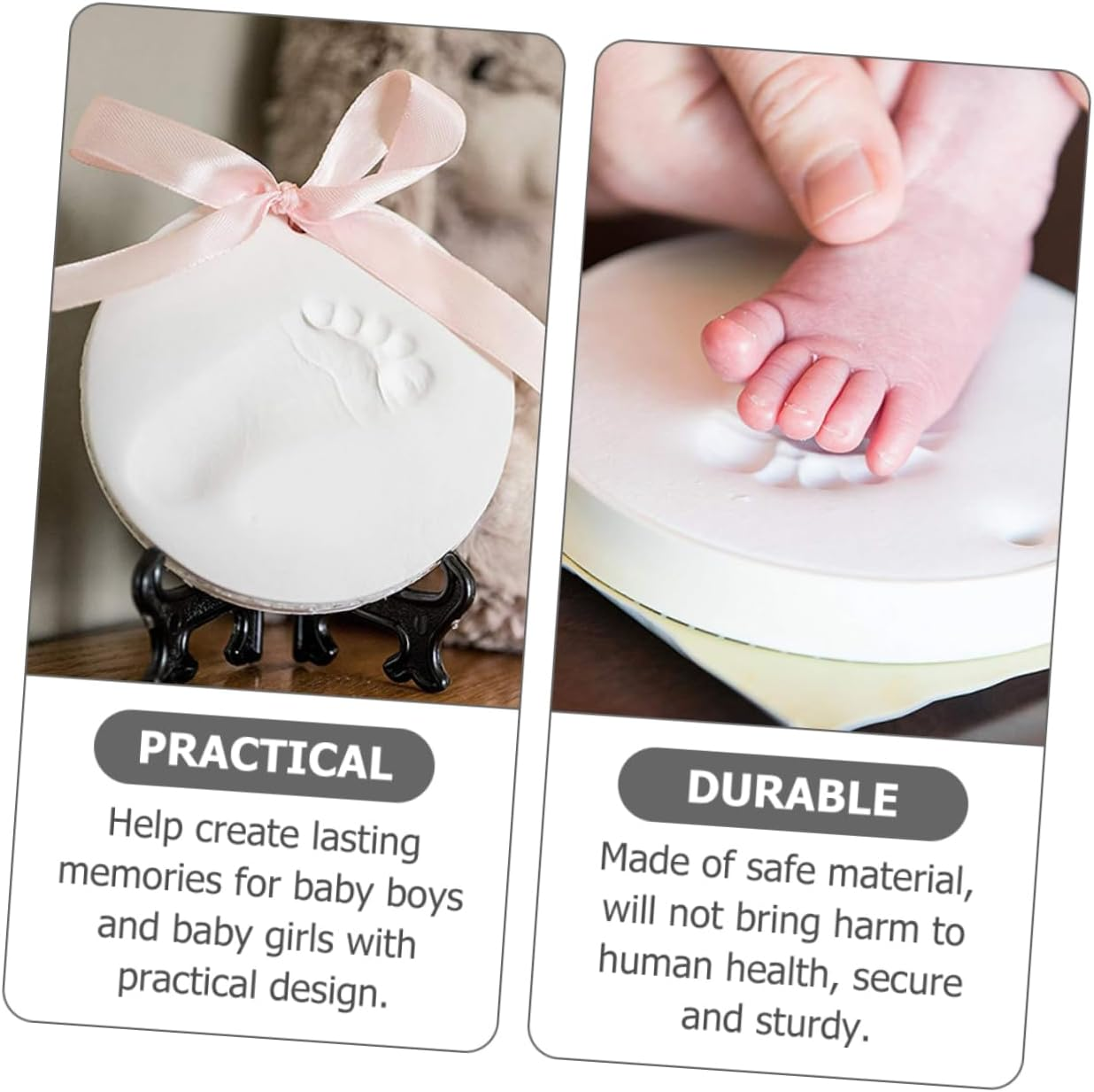 UPKOCH 4Pcs Dymadon Handprint Footprint Kit Newborn Handprint Holder Boy Girl Footprint Keepsake Birthday Shower Sturdy Safe Material image number 2