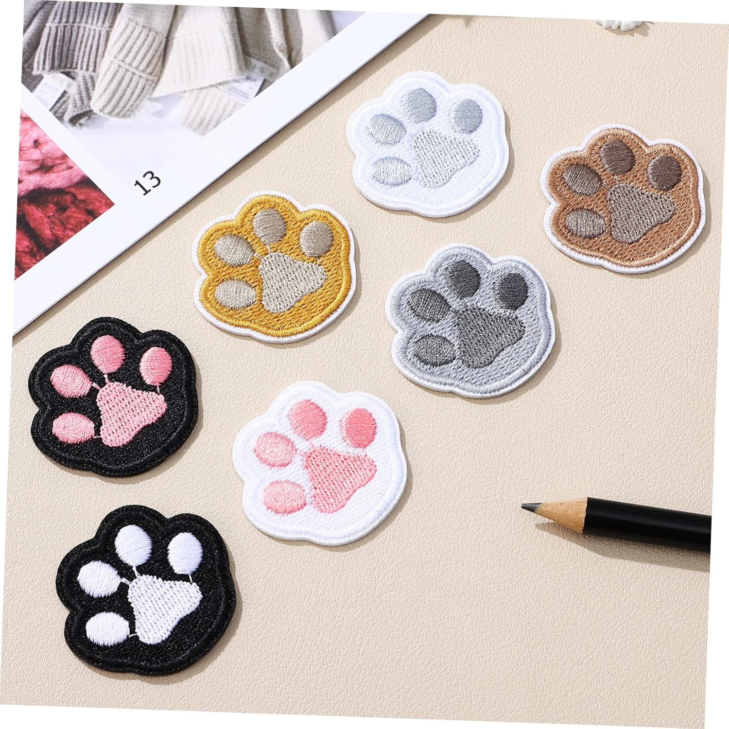 COHEALI 21 Pcs Cute Dog Paw Iron on Patches for Clothing Sewing Cartoon Sew on Patches Paw Print Patches Paw Print Iron on Patches Cat Patch Football Stickers the Dog Bag Polyester image number 5