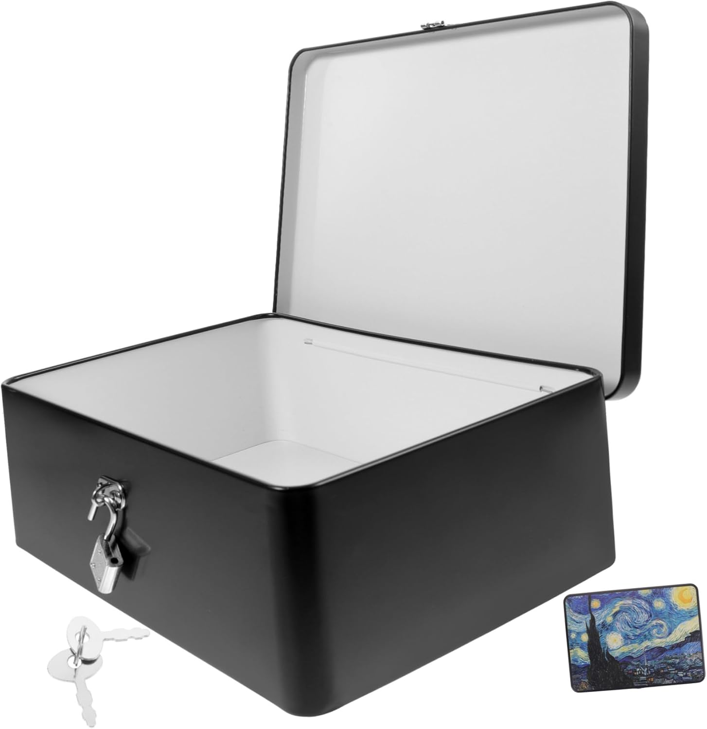 IMIKEYA Vintage Tinplate Storage Box Lock Decorative Lid for Jewelry Small Locking Tin Container for Coins Craft Storage for Ages image number 6