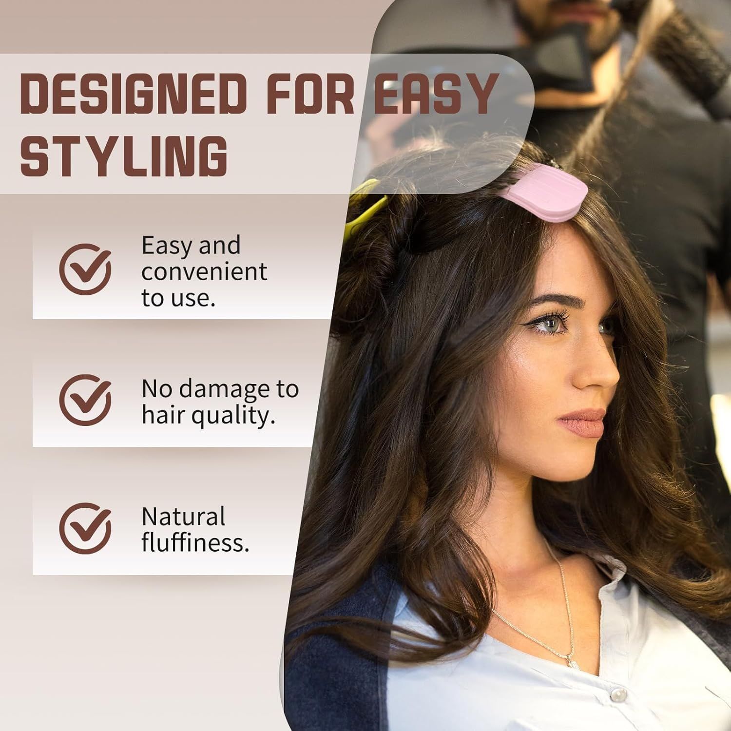 Hair Root Lifting Combs Set, Volumizing Wind Shaping Styling Combs - Easy High Crown Volume Tool for Men and Women, Wide-Tooth Design to Fluffy Bangs for a Natural Voluminous Look (Lightpink)