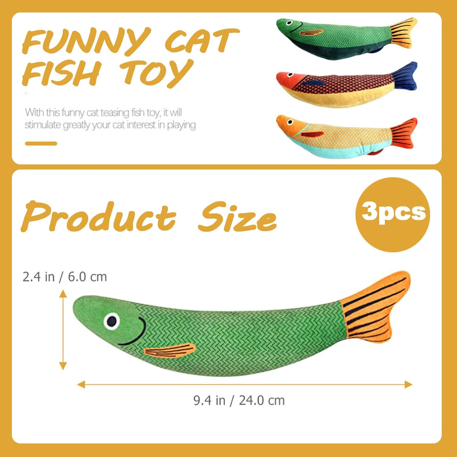 Catnip Toys Cat Fish Plush Toys, Cats Chew Toys for Indoor Kitten Kitty, Cat Interactive Toys Cat Teething Chew Toy Bite Resistant image number 5