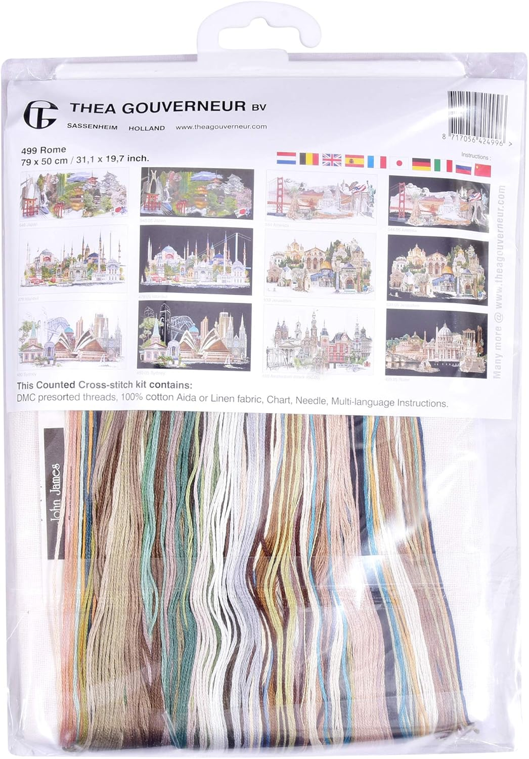 Thea Gouverneur Rome on Linen Cross Stitch Kit-31-Inch X 19.75-Inch 36 Count - Multi image number 2