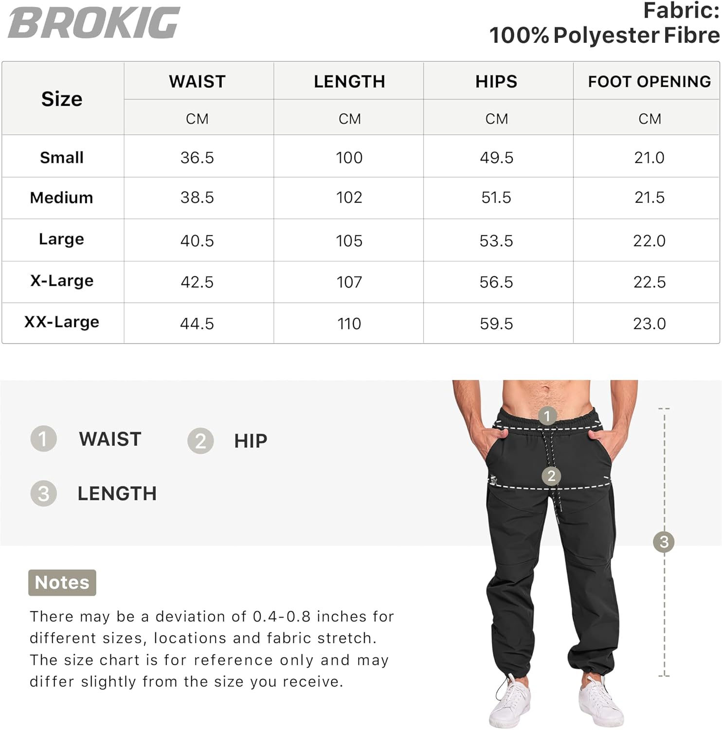 BROKIG Mens 3PT Hiking Softshell Pants,Waterproof Casual Fleece Functional Traveling Walking Pants Outdoor Trousers with Mesh Zipped Pockets image number 1