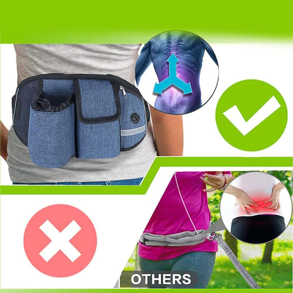 Dog Treat Pouch with Waist Bag for Walking Small Medium Large Dogs, Hands Free Dog Leash with Multi Pouches with Water Bottle Holder, for Walking, Running, Hiking, Upgraded Multifunctional image number 1