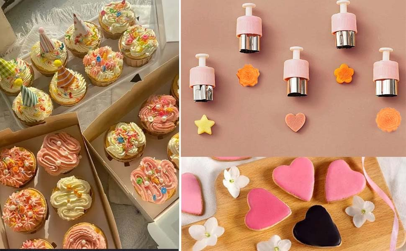 6 Cupcake Corers and Filler Tool Set Cake Digging Hole Maker Pastry Cupcake Corer Plunger Cake Filler Stainless Steel Reusable Kitchen Baking Decoration Cookie Dunker Tool Pastry Filling Accessories image number 4