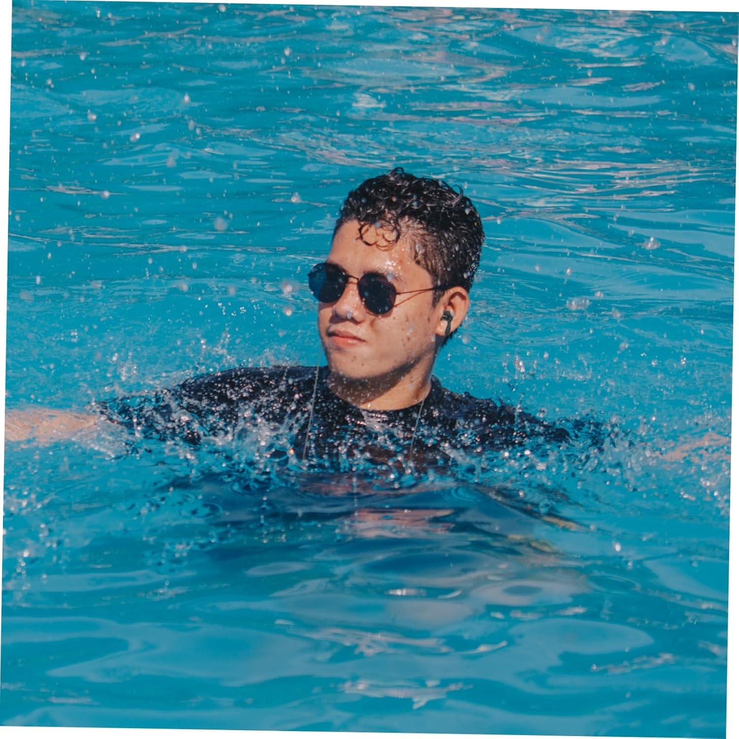 Waterproof Swimming Earphones 3.5Mm In-Ear Ear Protection Plugs 2Pcs White and Black Earbuds Adult Ear Protector for Bathing and Surfing image number 3