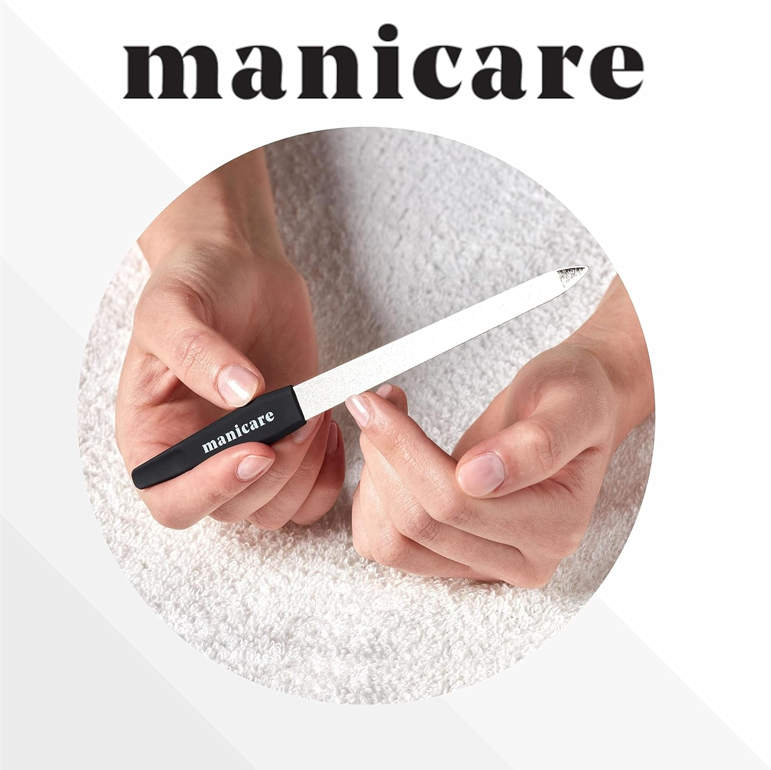 Manicare 3 Glass Nail Files, for Shaping and Styling Nails, Strong Glass File for Natural and Artificial Nails, Double Sided, Includes Protective Cases, Perfect for at Home or on the Go Manicures image number 5
