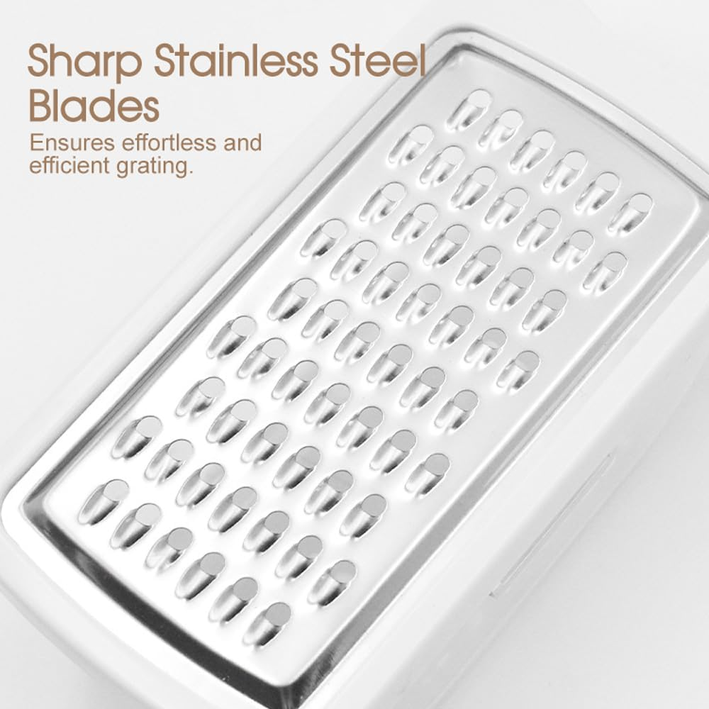 OZSTOCK Stainless Steel Box Grater with Storage Container &ndash; 13.5CM Cheese & Vegetable Grater, Sharp Blades for Effortless Shredding, Durable Kitchen Tool for Cheese, Vegetables, Fruits & Chocolate (1) image number 3