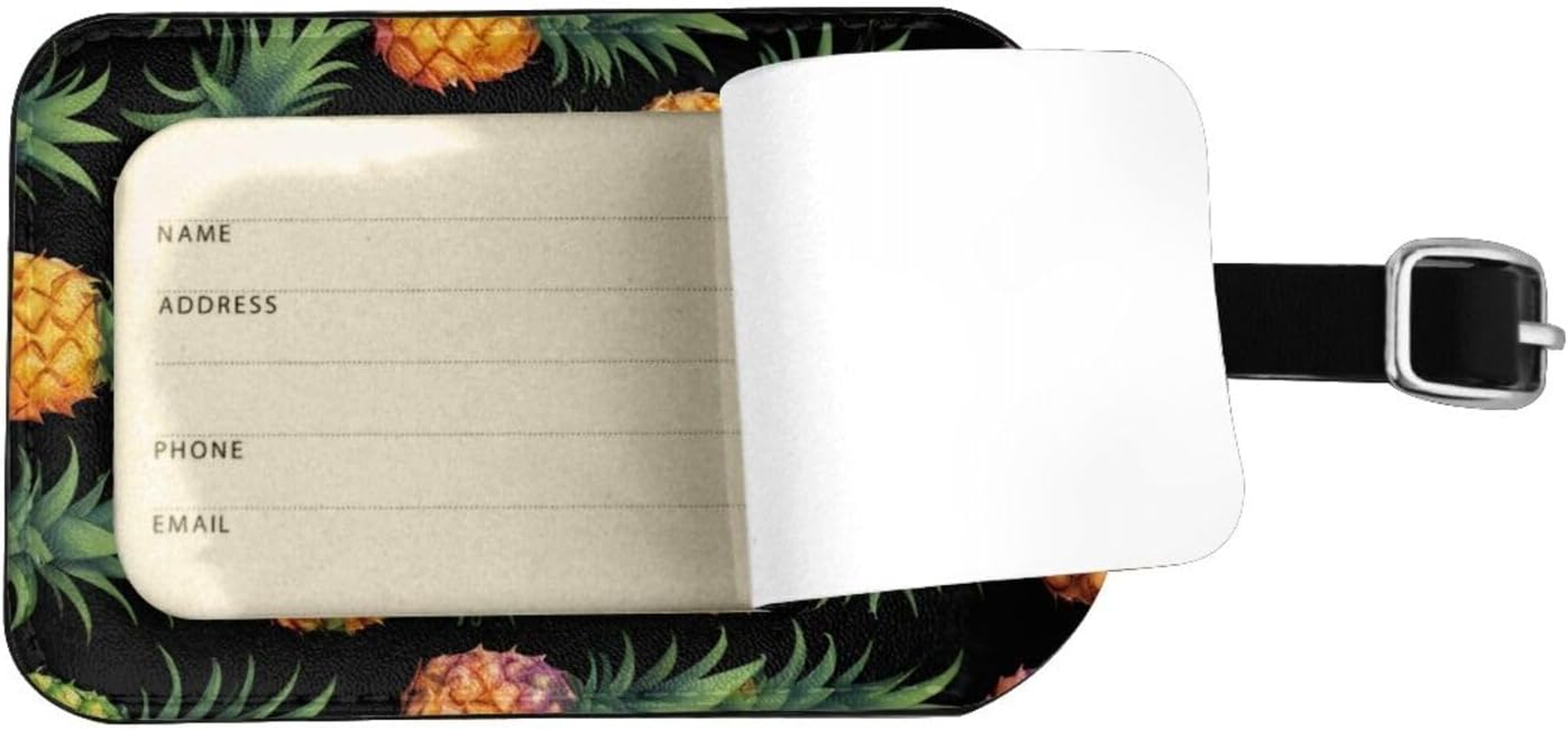 Pineapples Print Elegant Tag Stylish Tag Luggage Tag 4.3 X 2.76 Inch for Suitcases Travel Bags image number 4