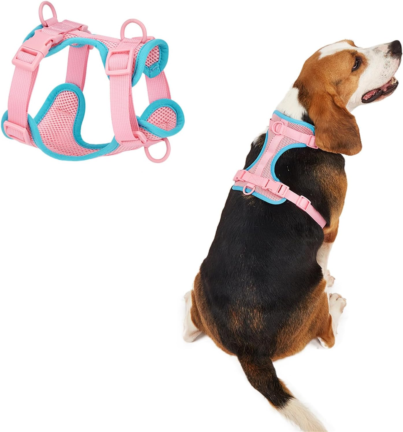 IUOUTG No Pull Lightweight Dog Harness Cute Cat Harness with Breathable Mesh Padded Soft Adjustable Puppy Harness Girl Pet Vest Harness for Small Medium Large Dogs (Purple,S)