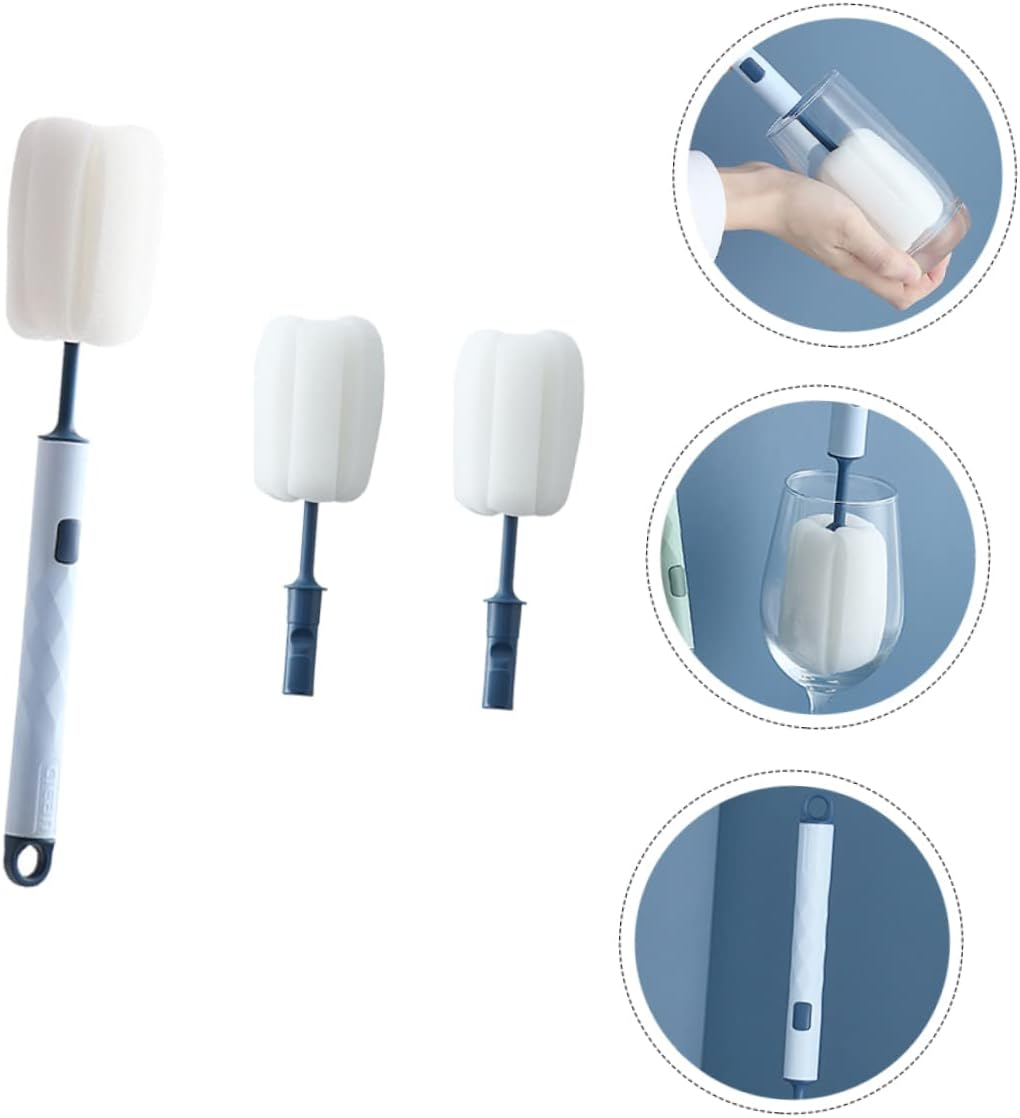 Healvian 1Set Detachable Sponge Bottle Cleaning Brush Practical Cup Brush for Cleaning of Bottles and Cups for Stain Removal Multi-Use Brush for Home and Kitchen image number 4