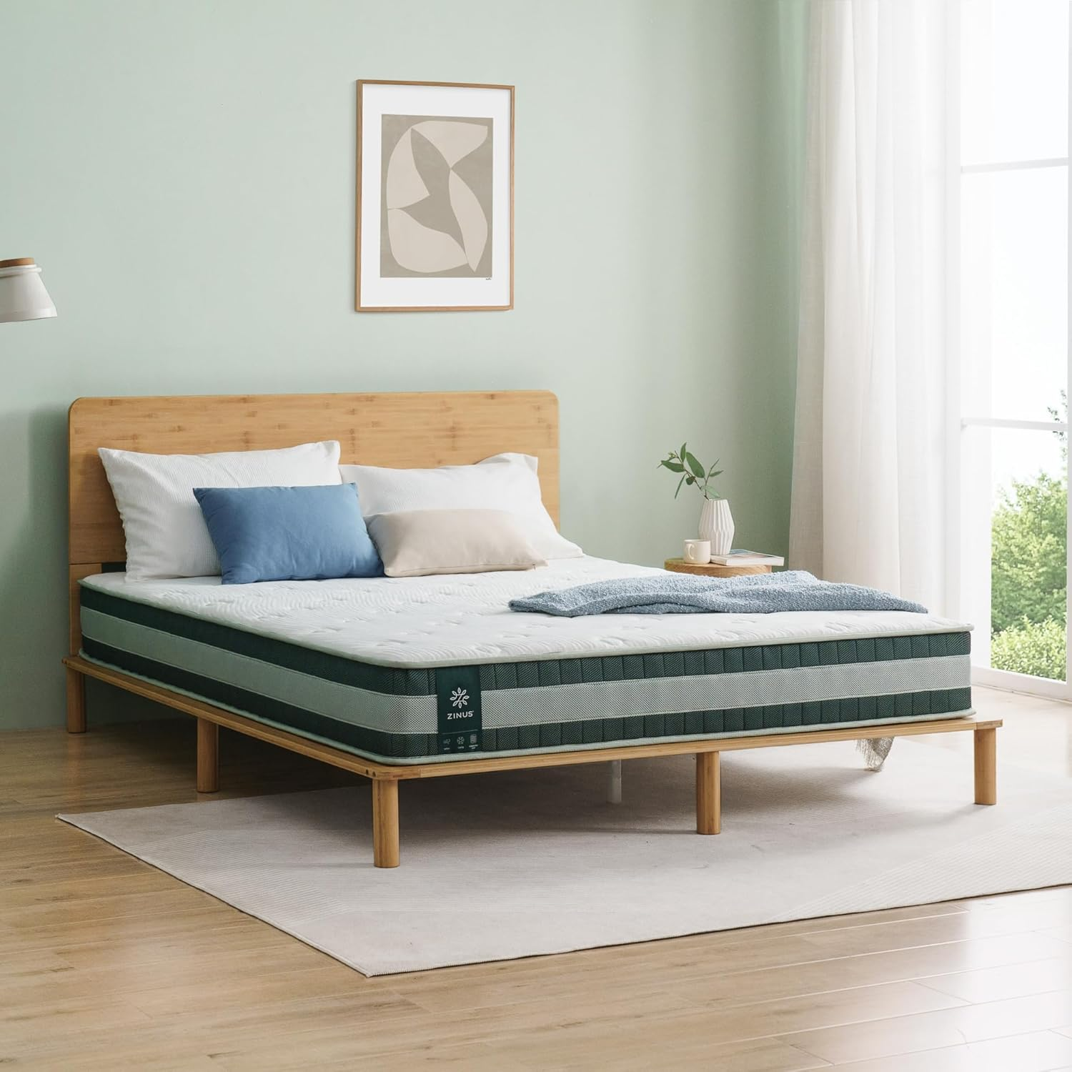 Zinus Double Mattress | 5-Zone Chiro Cooling Premium Pocket Spring Foam Mattress image number 5