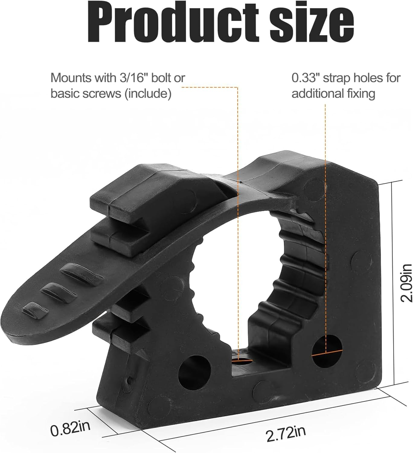 Quick Release Rubber Clamp Mount Kit, 4 Pack, 1-1/7" to 1-3/7" Diameter, for UTV ATV Truck Roof Rack, Shovel Tool Handle Holder, Offroad 4X4 Accessories
