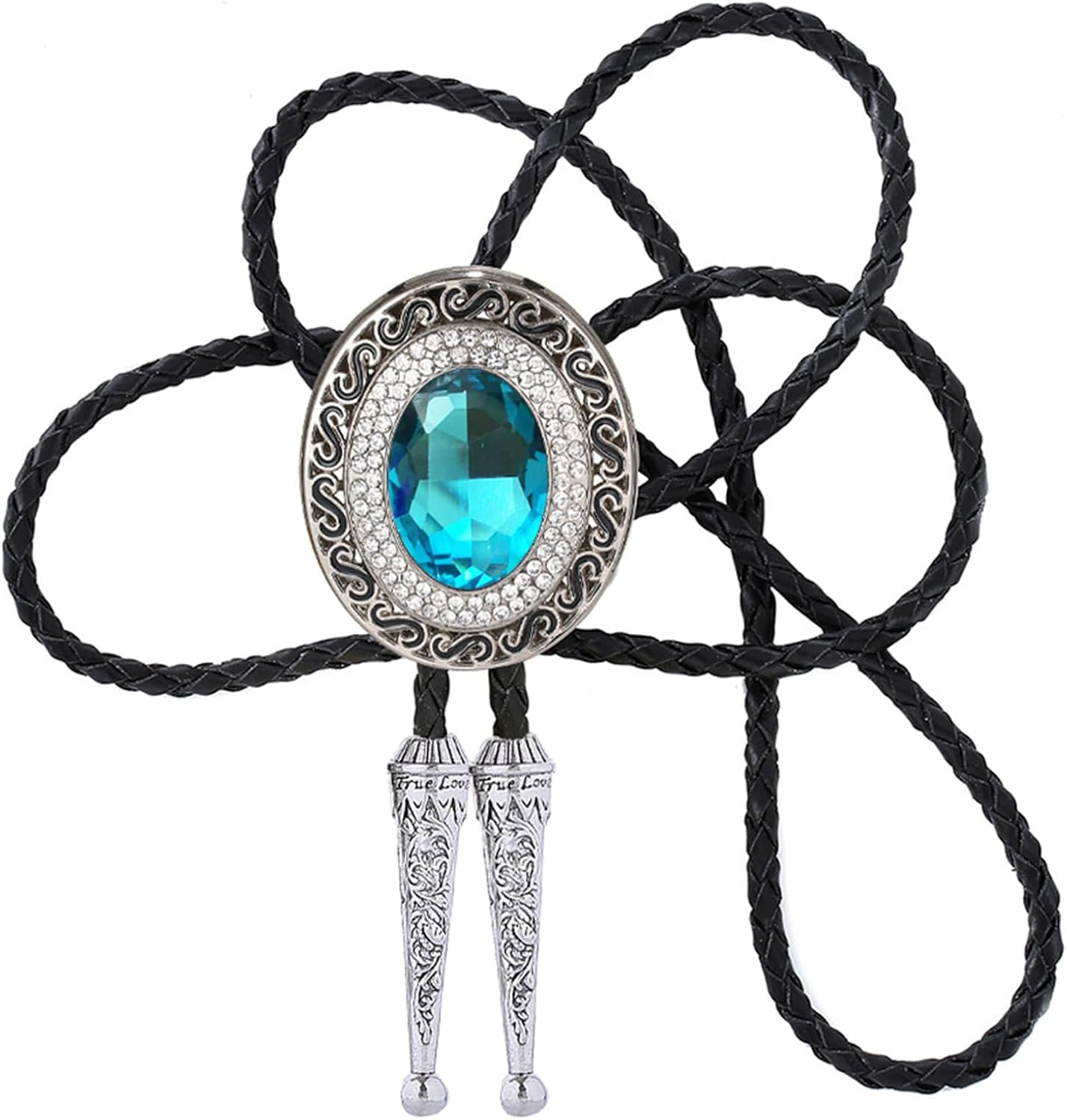 Doitby Western Bolo Tie Cowboy Bolo Ties Rhinestone Necklace Bola Tie for Men Women