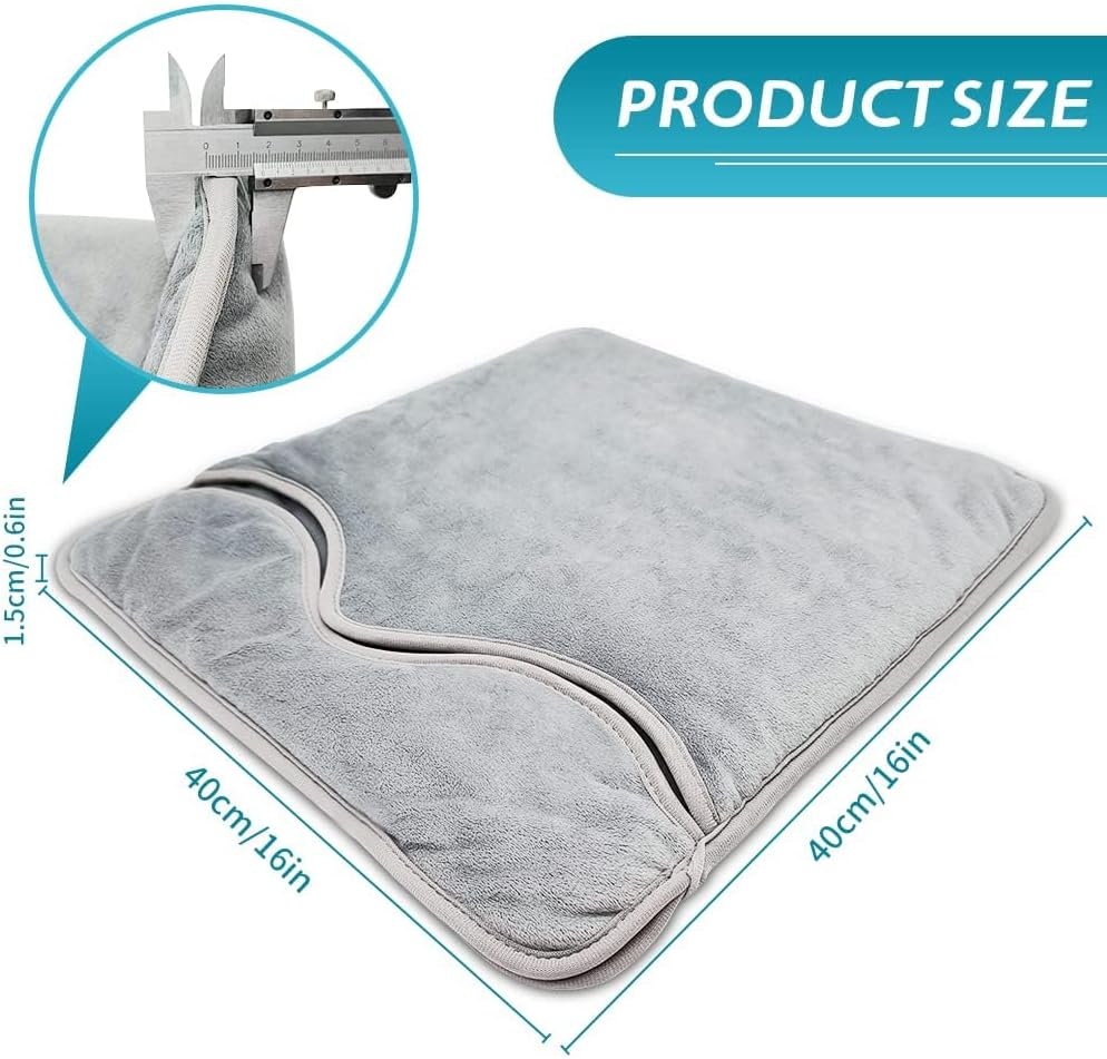 IODOO Double Sided Heating Electric Foot Warmer, Auto Shut off - Washable Electric Feet with 6 Heat Levels 4 Timers, Warmer Fast Heating Pad Cushion for Foot, Back and Full Body for Women Men(Grey)，40X40 image number 6