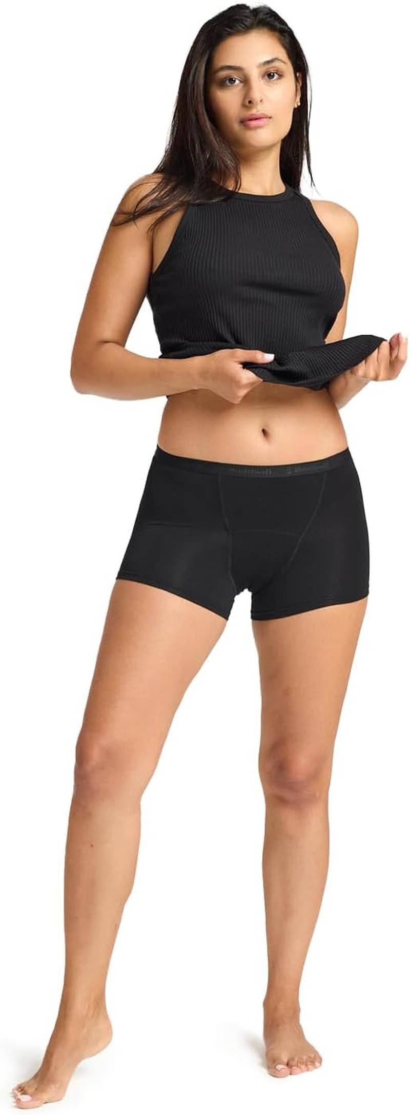 Modibodi Classic Black Boyshort Period Pants - Women&rsquo;S Leak Proof Underwear - Moderate Flow 30ML-12/M image number 3