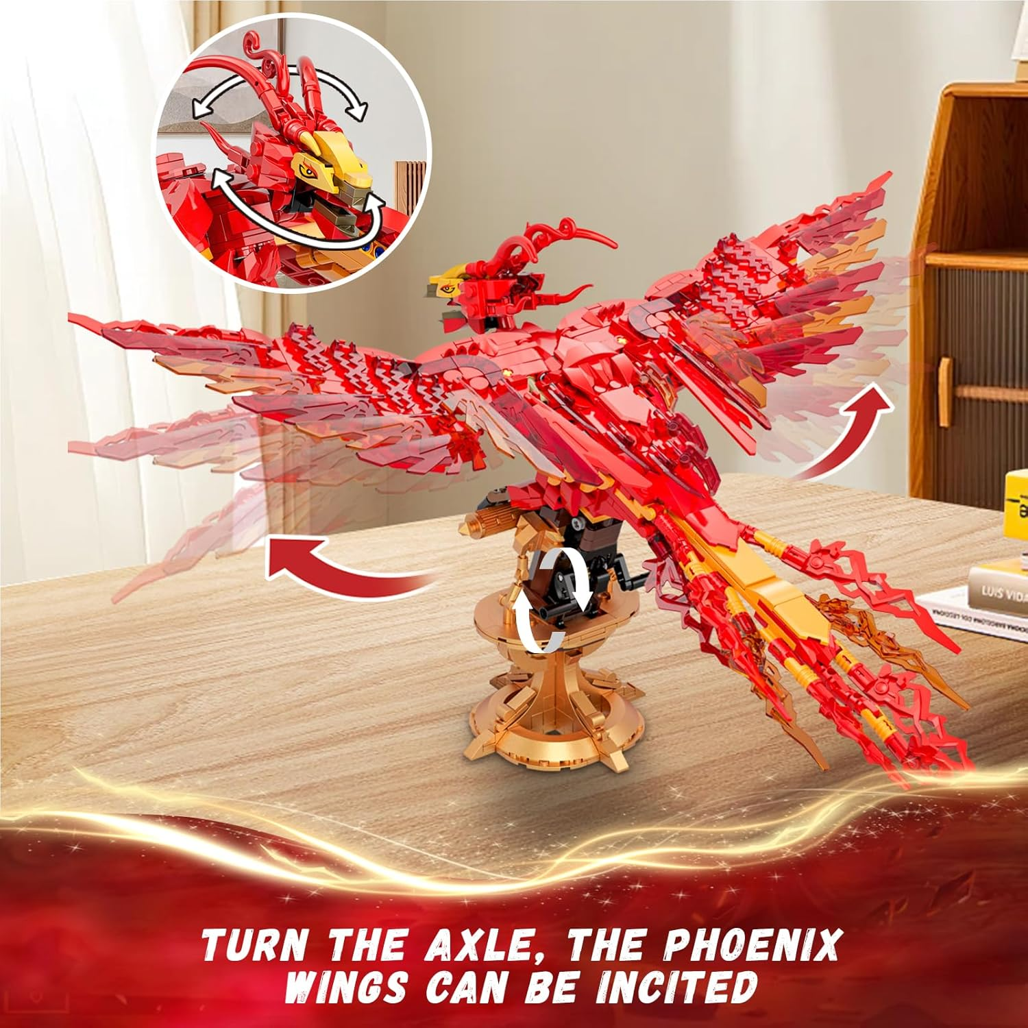 Harry Fire Phoenix Building Set, Magic Potter Phoenix Collection Model for Adults, Compatible with  Bird, Ideas HP Building Toy for Kids Boys and Girls Ages 6+ (938 PCS) image number 3