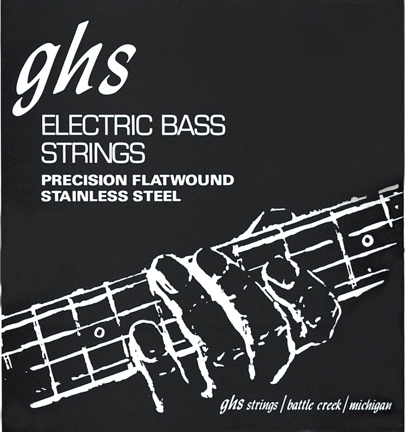 GHS M3050 Pres Flatwound Bass Guitar Strings, Medium 45-105