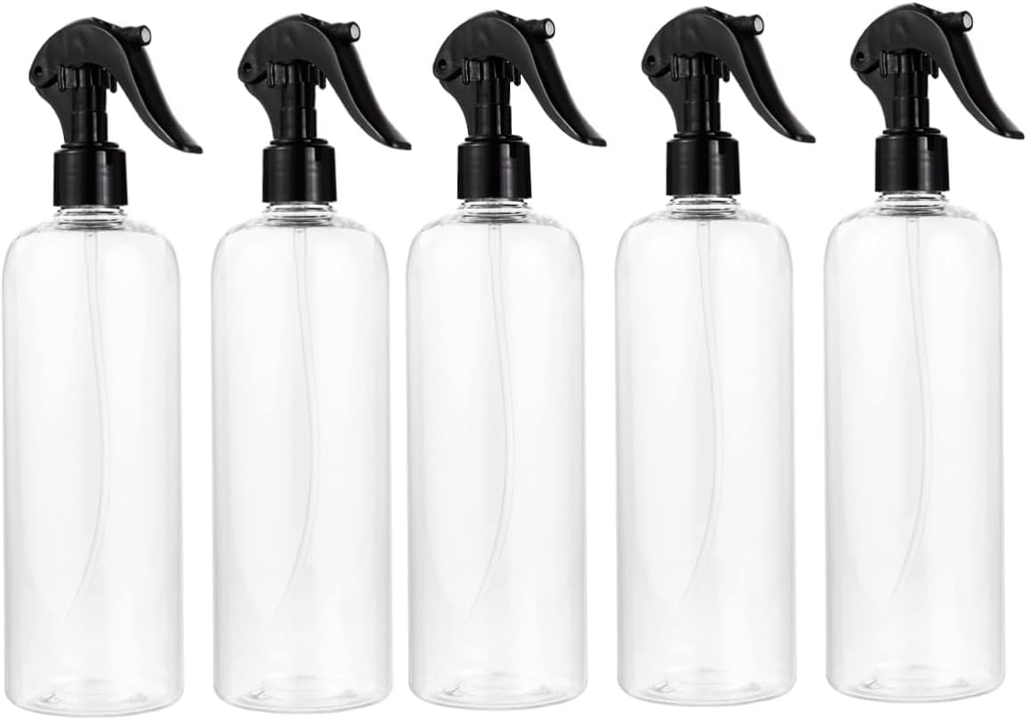 Garneck 5Pcs 500Ml Plastic Spray Bottles Black Lids, Refillable Water Sprayer Bottles for Travel and Plant Mist image number 4