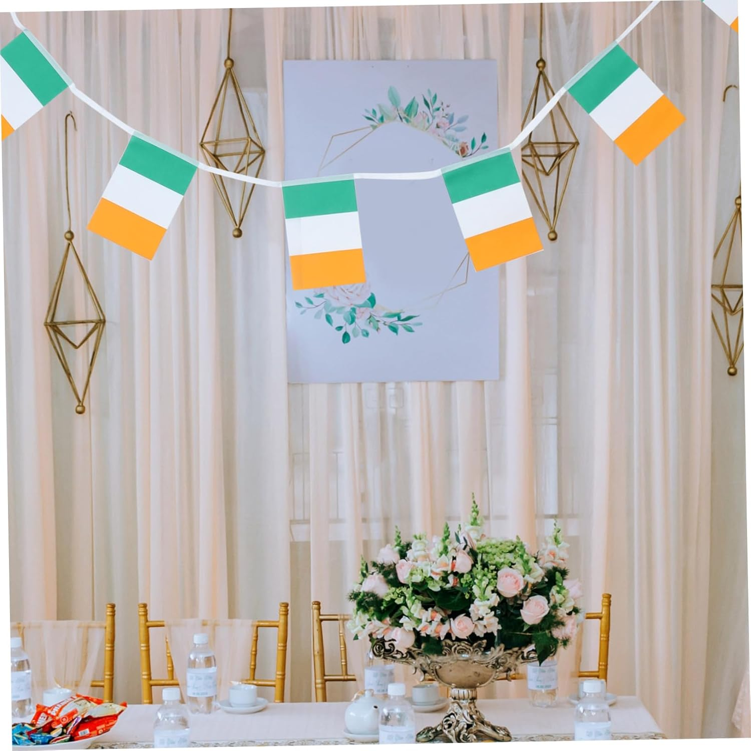 COOLHIYA St Patricks Day Festival Decoration Ireland Flag String Flags for Party 1Pc image number 5
