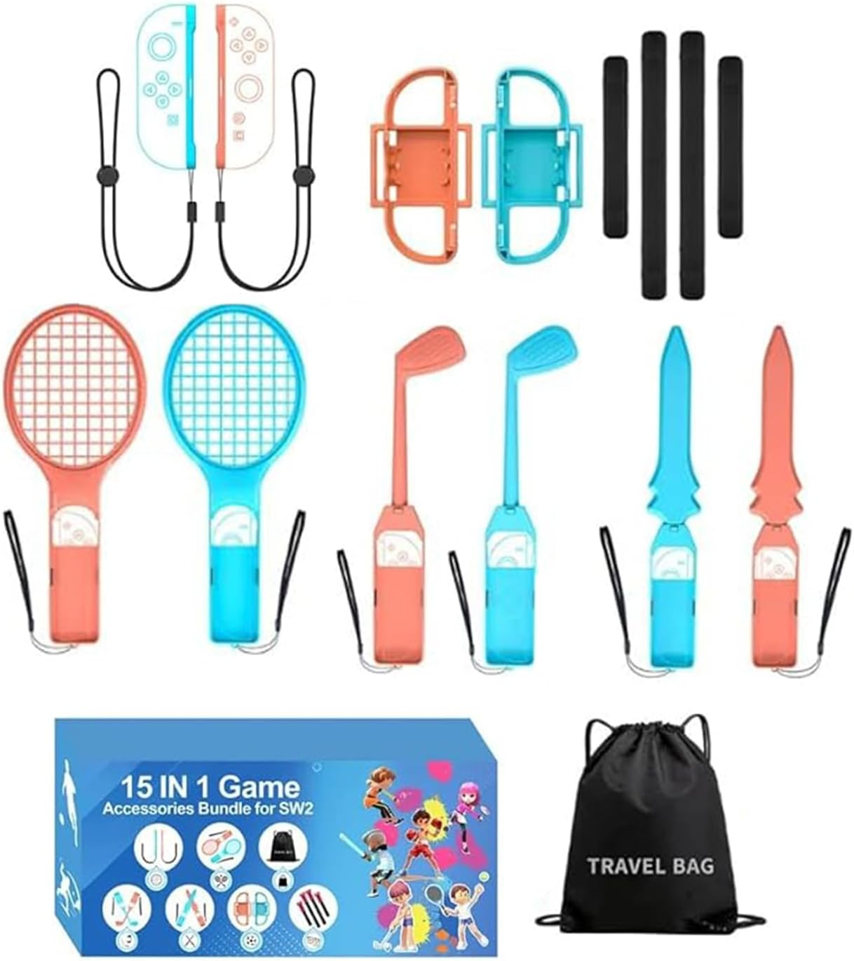 Roczential 15 in 1 Sports Accessories Bundle Compatible with Nintendo Switch