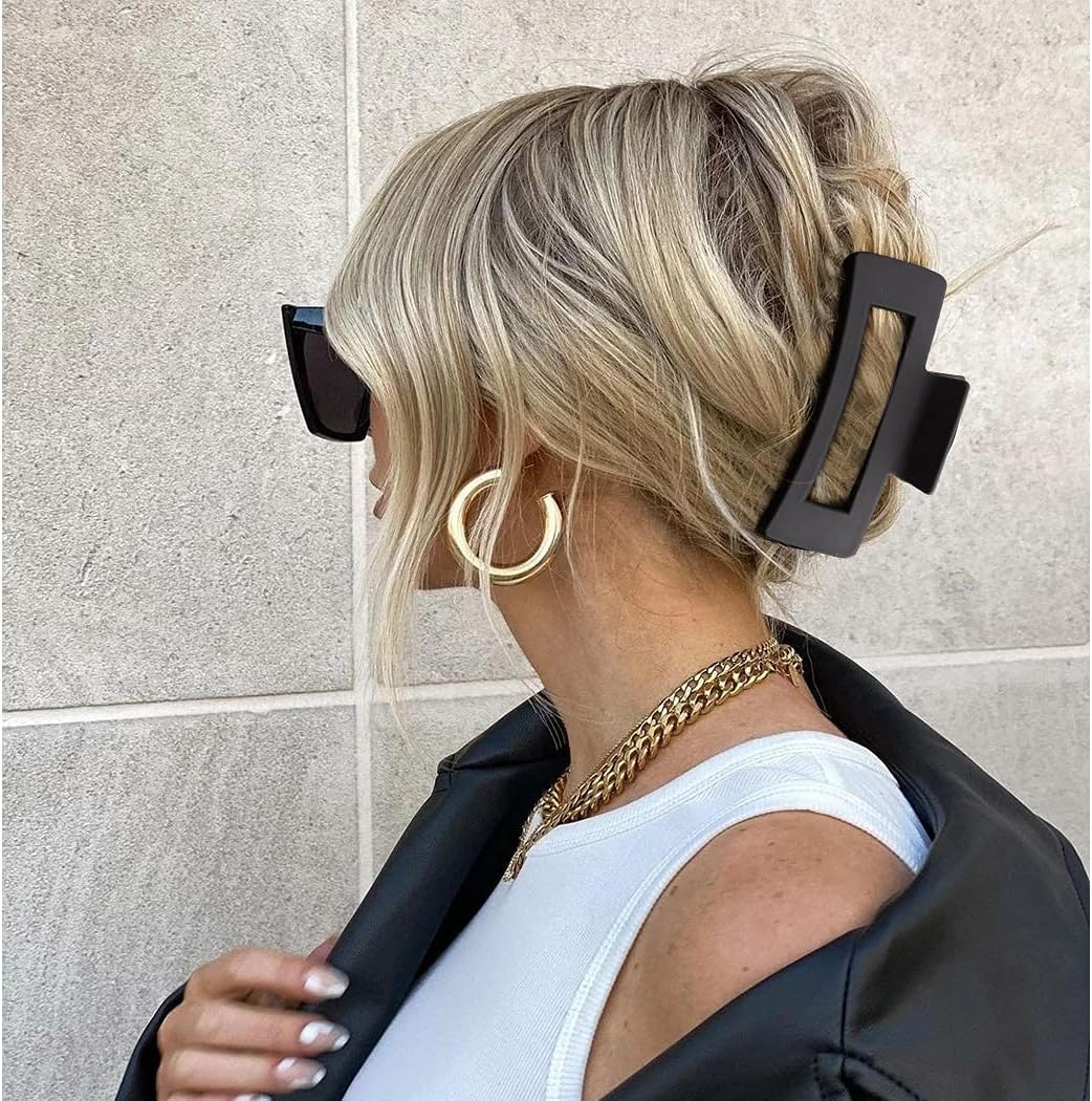 Canitor Matte Rectangular Banana Hair Clips for Thick Hair - 4 PCS Non-Slip Design Jaw Clips and Barrettes for Women image number 5