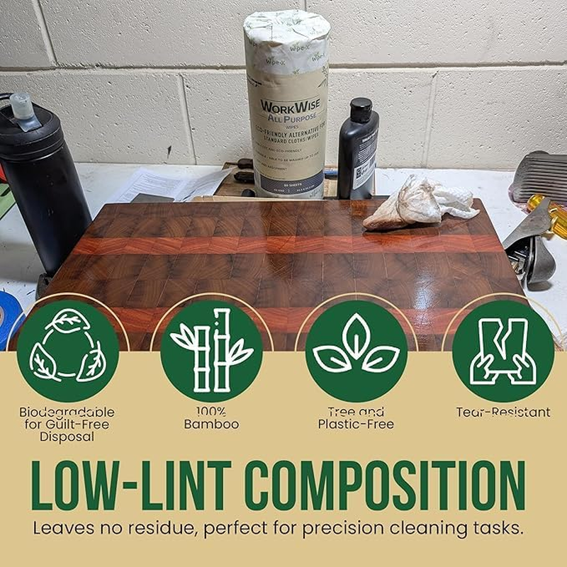 Workwise All Purpose Heavy Duty Cleaning Wipes &ndash; Washable, Biodegradable & Eco-Friendly, Low Lint, Plastic-Free &ndash; Ideal for Workshops, Kitchens, Industrial & Home Use &ndash; 100% Australian Owned image number 6