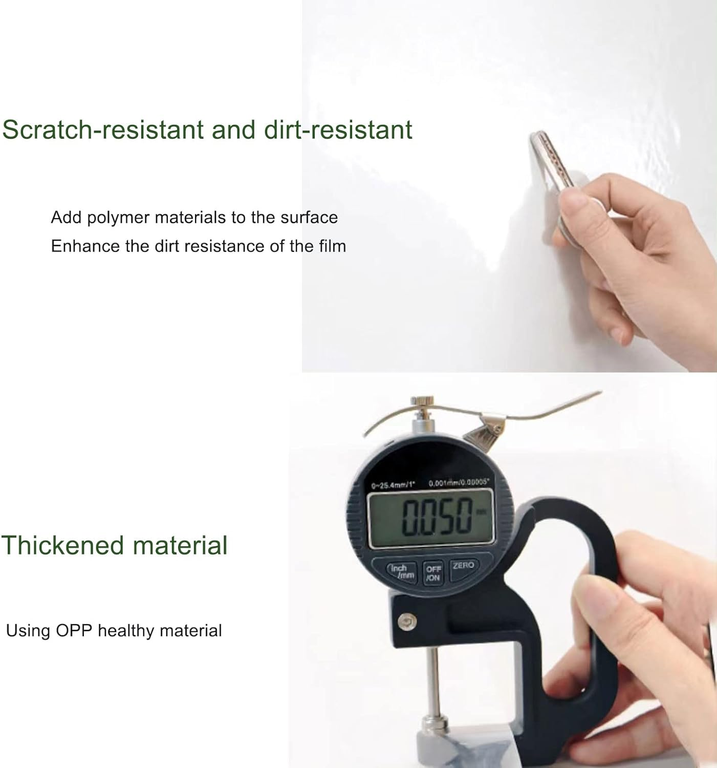 Snkxu Clear Wall Protector Contact Paper Electrostatic Adsorption Removable Kids to Write Board Dry Erase Kitchen Waterproof Backsplash Heat Resistant Transparent Sticker Wallpaper (15.7X78.7 Inches)&hellip; image number 5