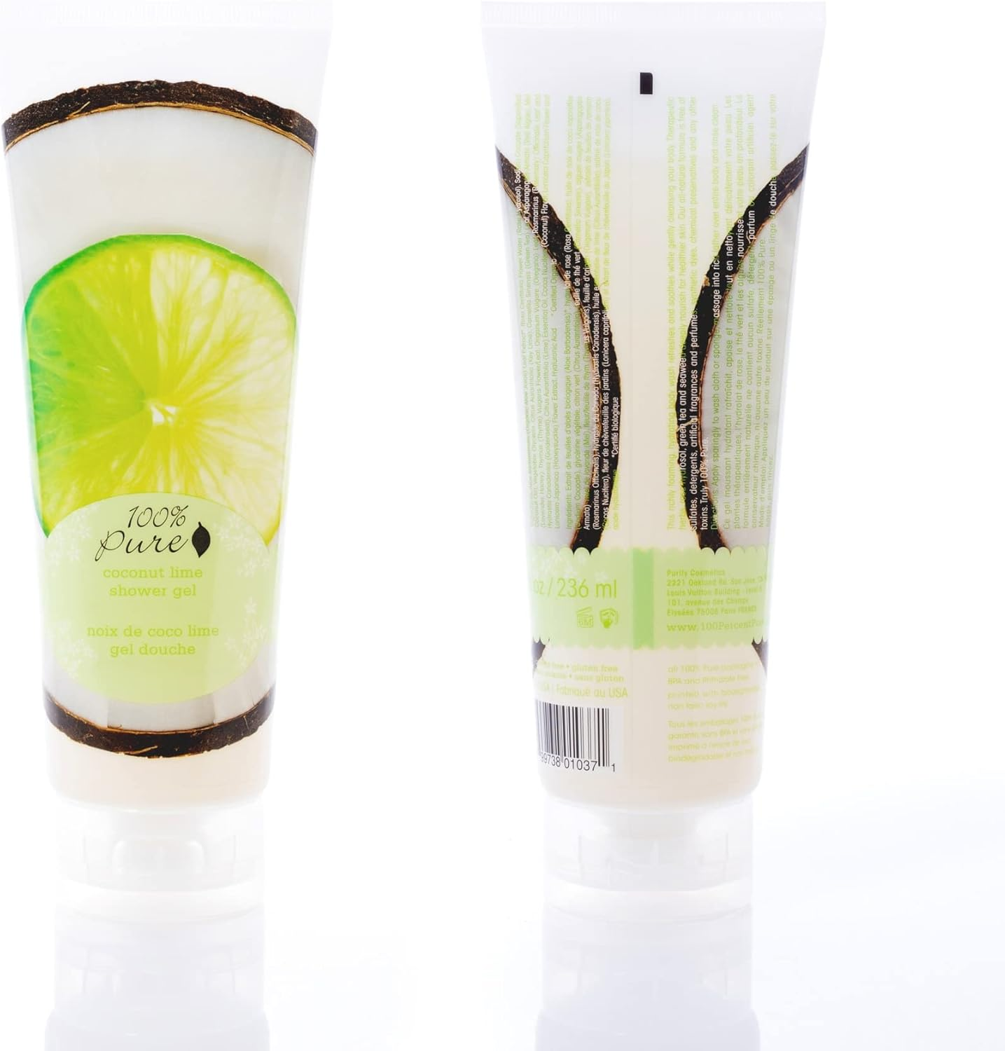 100% Pure Organic Bath Gel, Coconut Lime, 8 Ounce image number 5