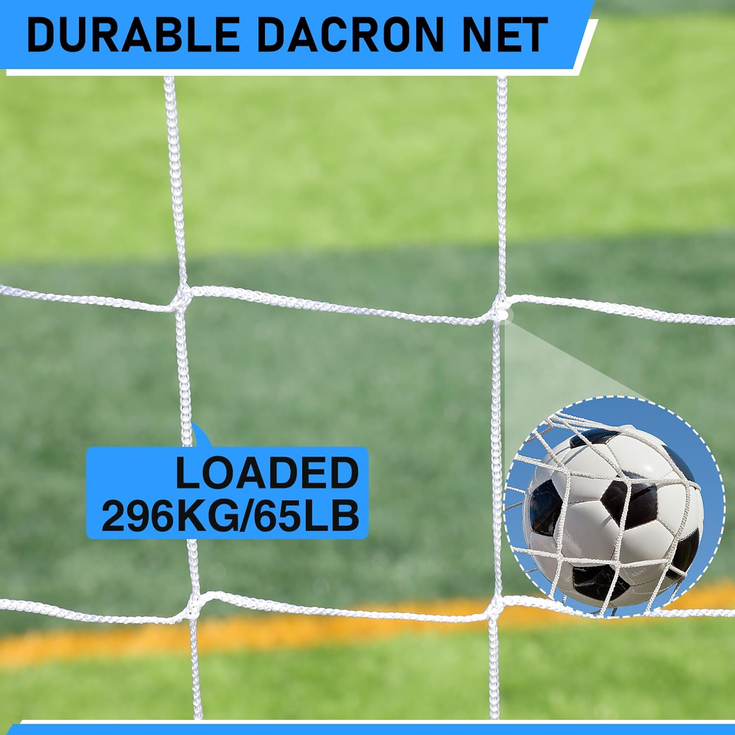 Dimples Excel 3.6M Wide Soccer Goal Net for Adults Teens,Portable Soccer Goal Post with Carry Bag for Backyard Quick Setup image number 6