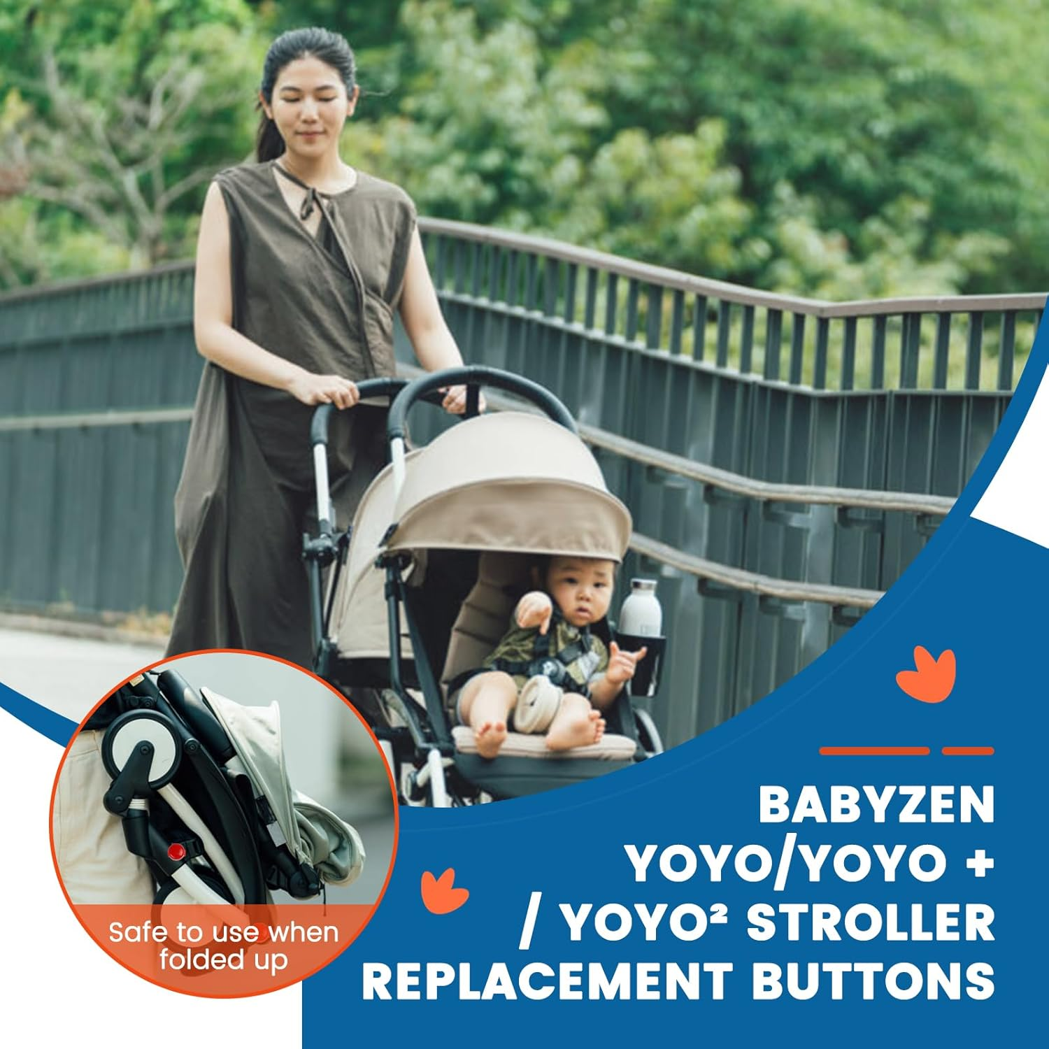 2Pcs Button for Babyzen YOYO/YOYO + / YOYO&sup2; Stroller Replacement Parts Compatible with Babyzen YOYO/YOYO + / YOYO&sup2; image number 1
