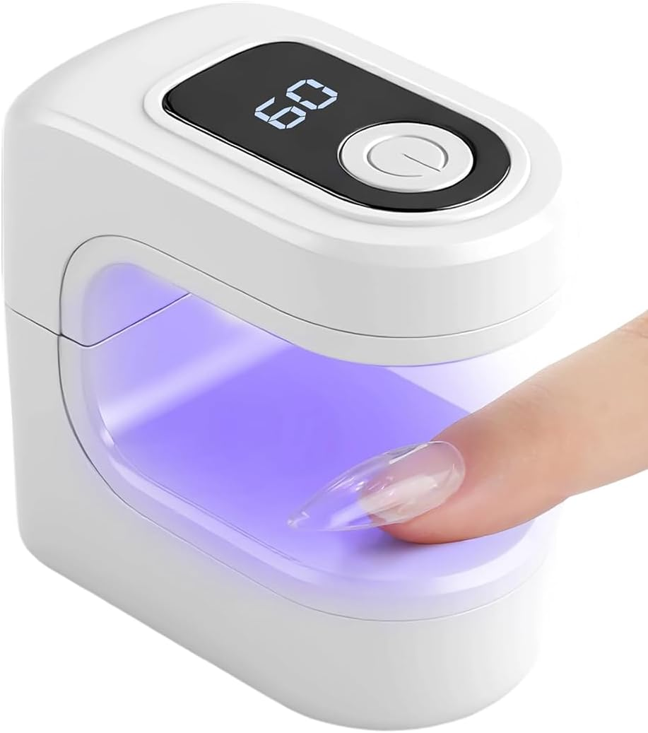 Tomedeks 1 X Mini UV Lamp for Gel Nails, Small UV Nail Lamp, Portable, 2 Timer Modes, Nail Dryer for Gel Nail Polish, Gel Nail Polish Dryer, White image number 2