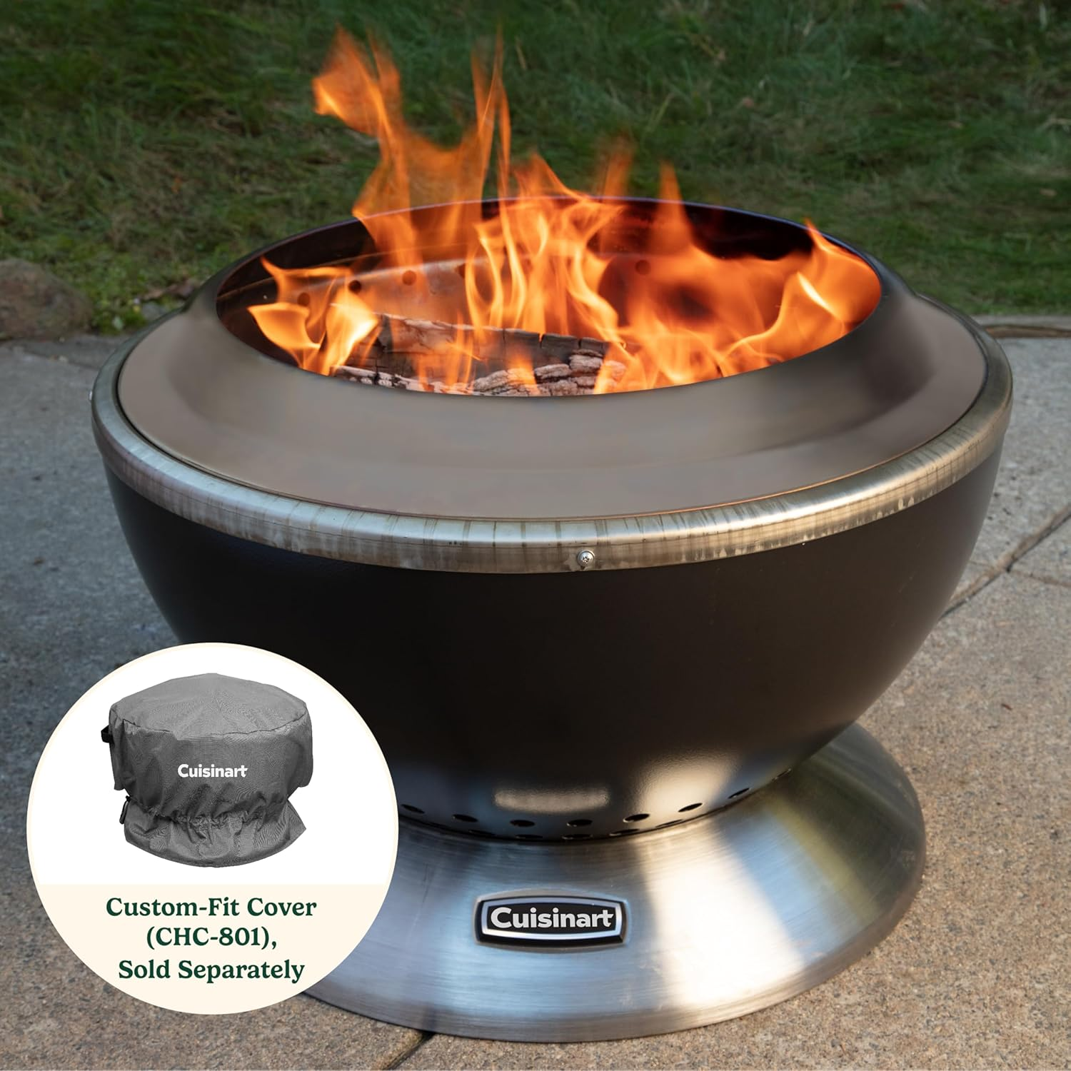Cuisinart COH-800 24" Cleanburn Smokeless Fire Pit with Wind Guard, Easy Clean Ash Tray and Locking Base image number 6