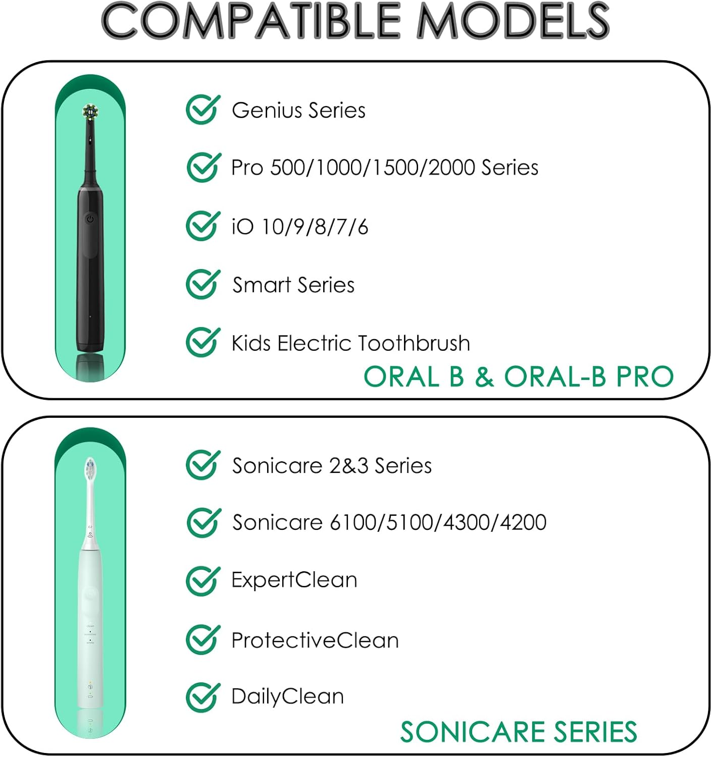 Electric Toothbrush Travel Case, EVA Hard Storage Case with Toothbrush Covers Caps, Compatible with Oral B Pro 1000, 2000, 3000, 3500, 7000, Philips Sonicare Protectiveclean (Black) image number 1