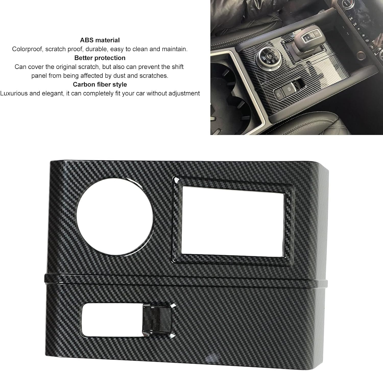 Panel Frame Cover, Carbon Fiber Gear Panel Cover, Center Console Panel Cover Trim for Mitsubishi Outlander 2023 image number 2