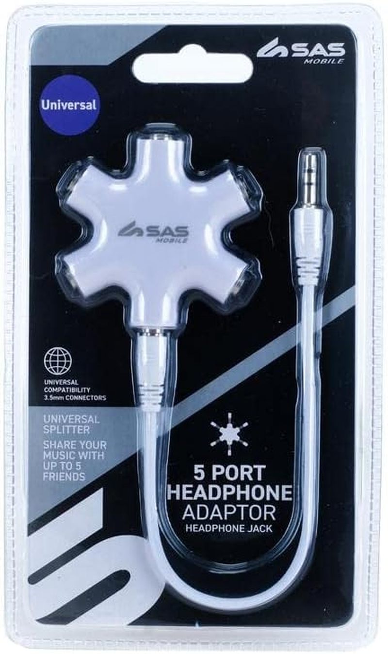 Headphone Splitter Jack 5 Way Multi Port Converter Aux Audio Cable Adapter image number 3