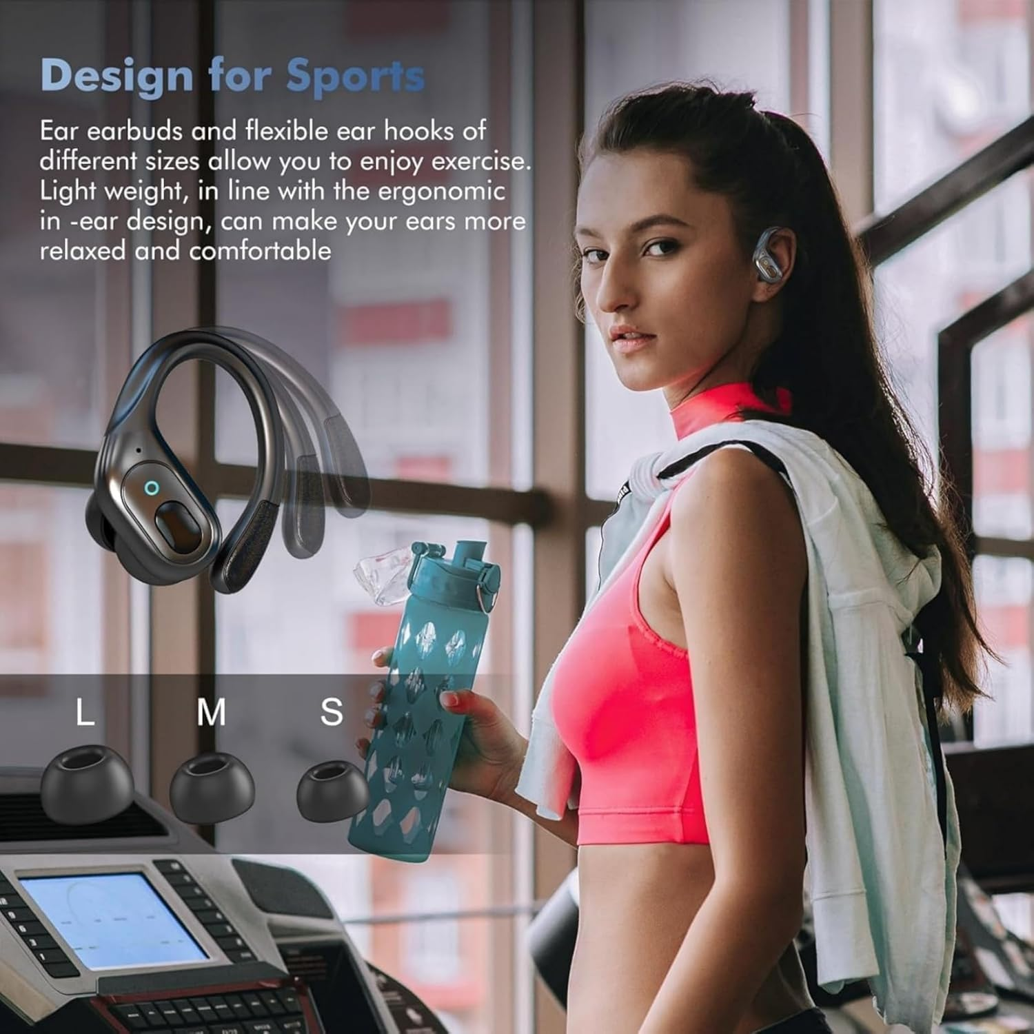 Sajawass Wireless Earbuds Bluetooth 5.3 Headphones, Noise Cancelling Earbuds with 75 Hours Playtime, LED Power Display, IPX7 Waterproof Earbuds In-Ear Headphones for Sports/Training image number 2