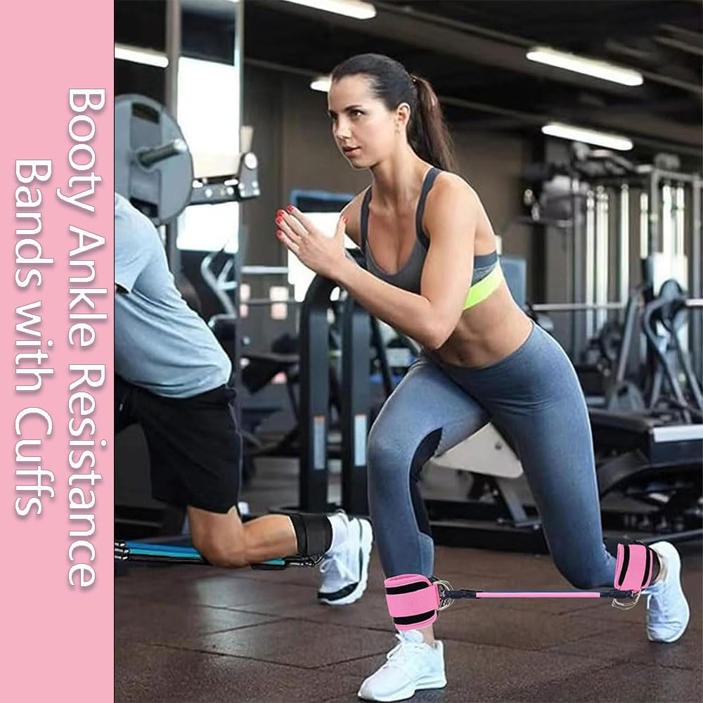 Ankle Resistance Bands with Cuffs &ndash; 3-Piece TPE Exercise Bands Set for Legs, Glutes, and Hip Training, Durable Workout Bands for Kickbacks, Home and Gym Fitness image number 4