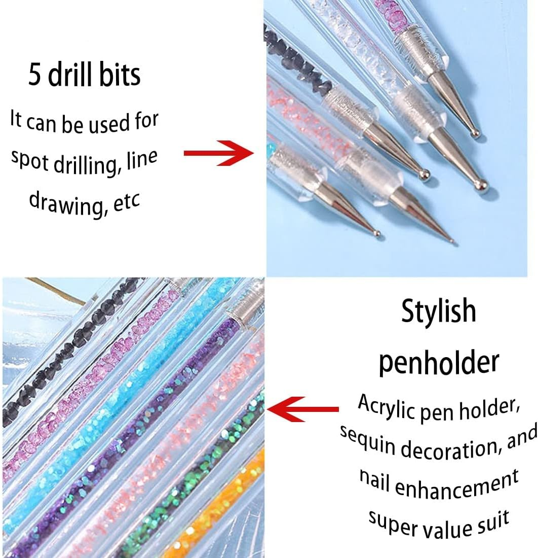 5 Pieces Nail Art Brush Tool Set Nail Art Brush Nail Liner Brush for Nail Polish Making Dot Fine Painting DIY