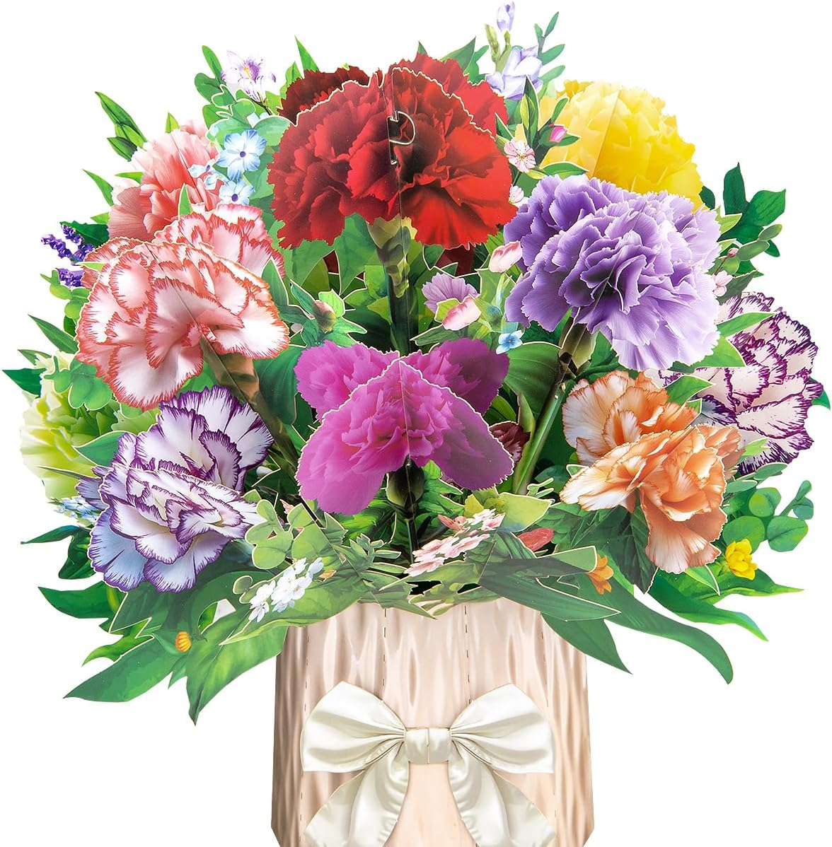 Carnation Paper Flower Pop up Cards, Mother'S Day Pop up Flower Card, Teacher'S Day Card, with Note Card and Envelope, Get Well Cards, Happy Holiday Card for Mom, Teacher, Friends. image number 4