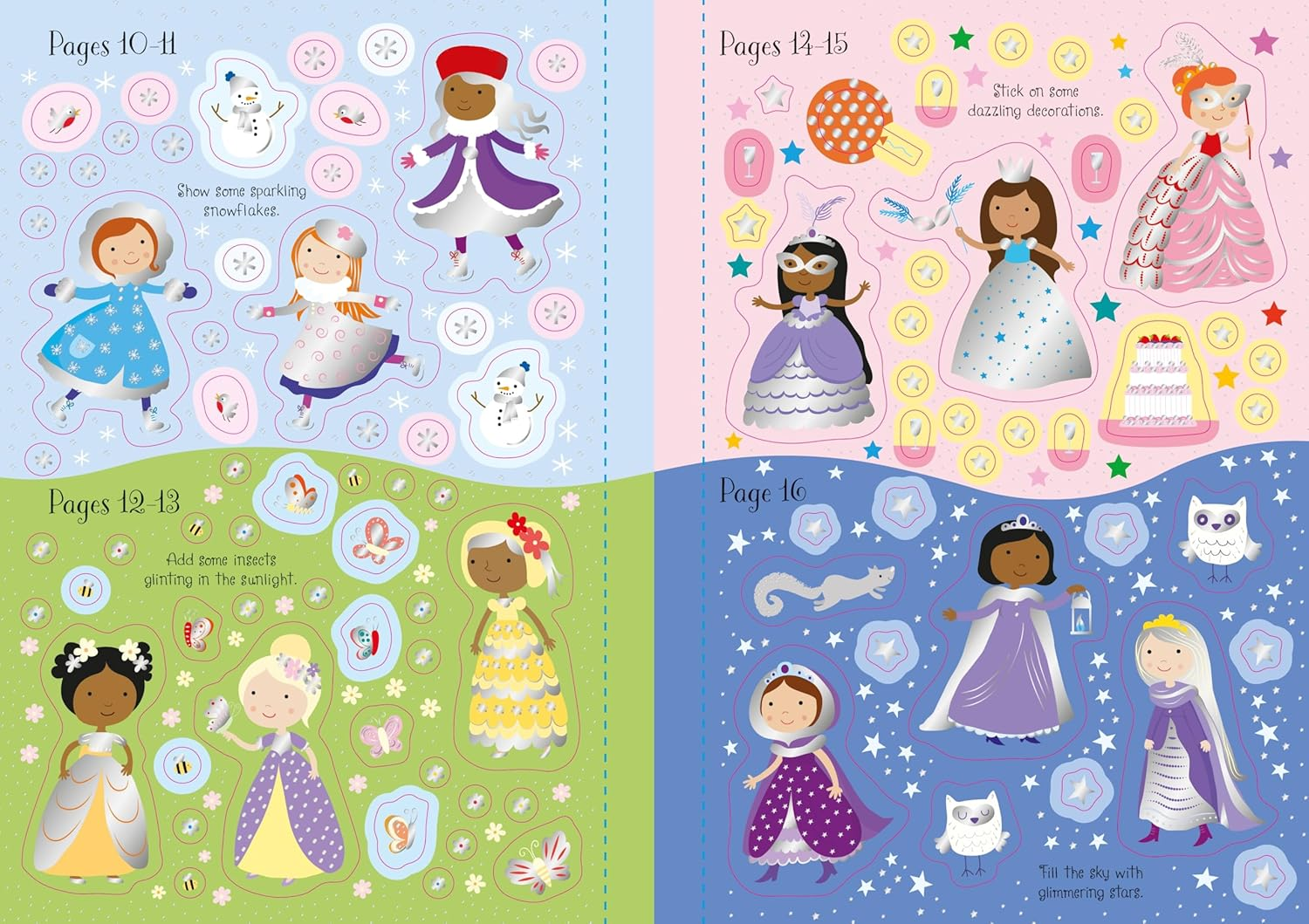 Usborne Sparkly Princesses Sticker Book