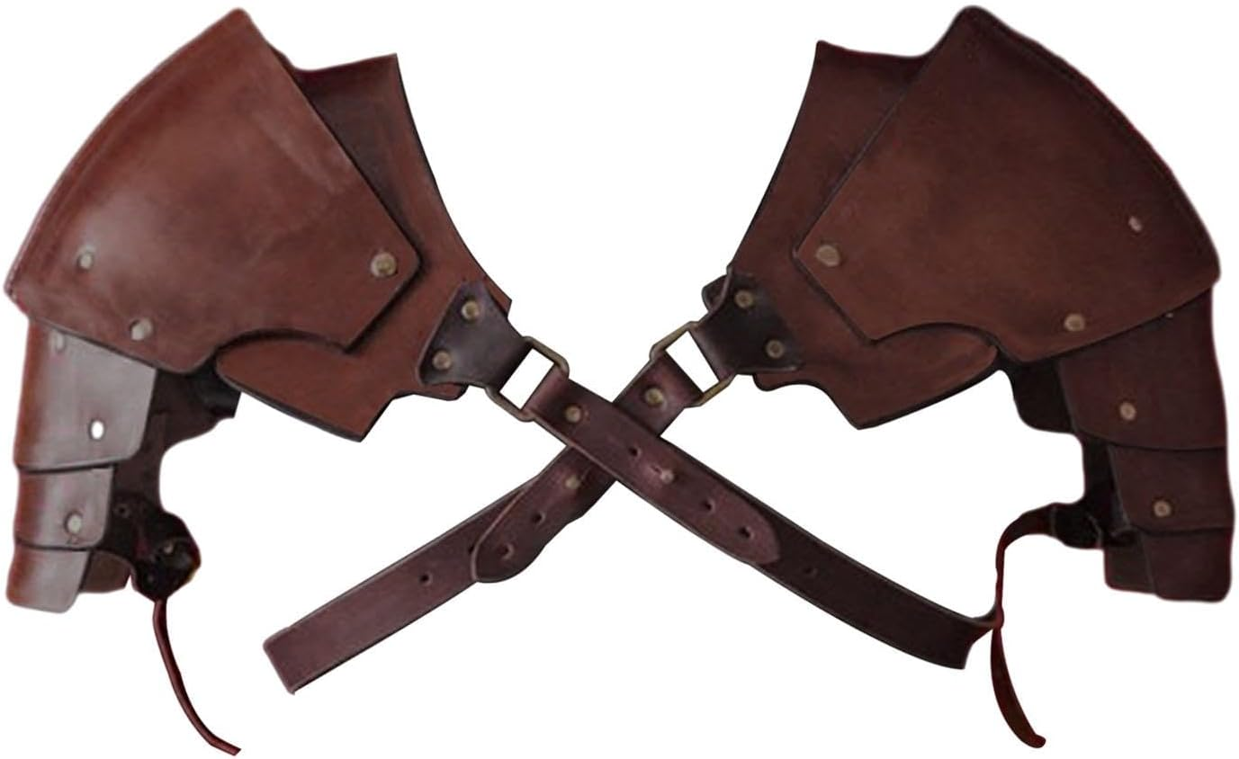 Oshhni Medieval Shoulder Pauldron Medieval Shoulder Armor Steampunk Body Chest Harness for Party Halloween Costume Dress up Cosplay image number 2