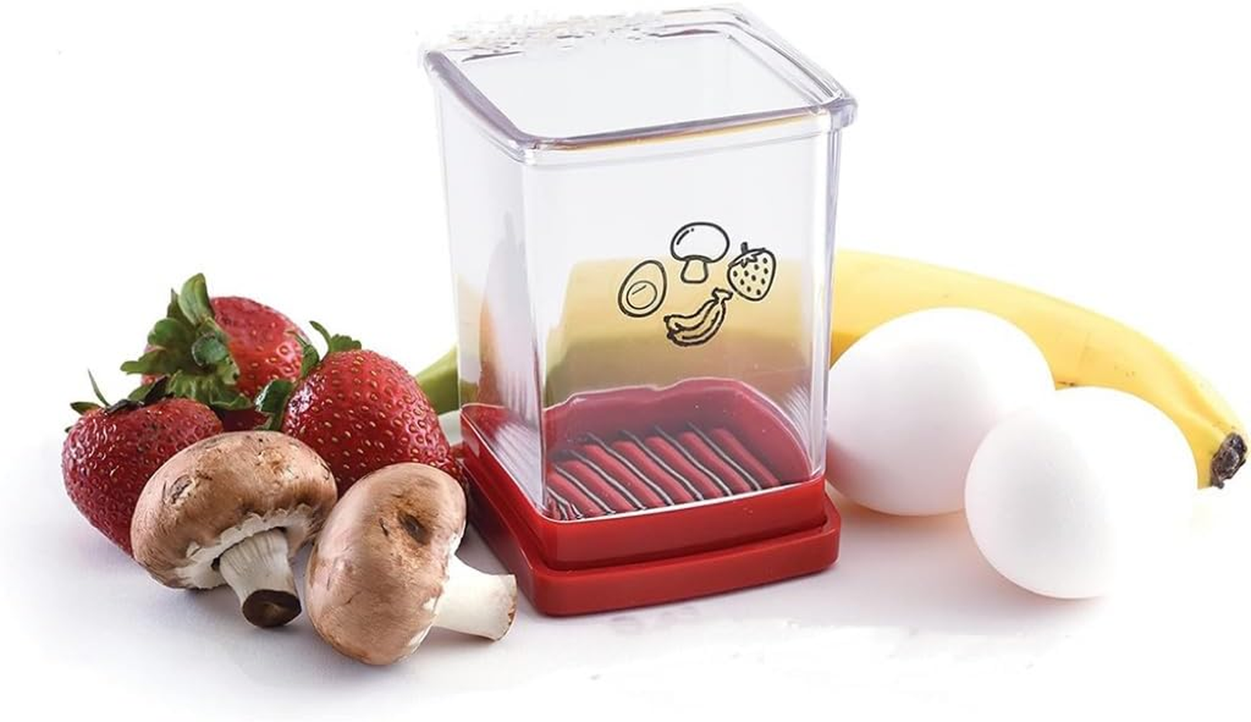 2026 New Fruit and Vegetable Speed Slicer with Push Plate,Fruit Slicer Cup Egg Slicer Stainless Steel Banana Strawberry Cutter Kitchen Portable Slicing Tool Vegetables Cutting Kitchen Gadget&hellip;