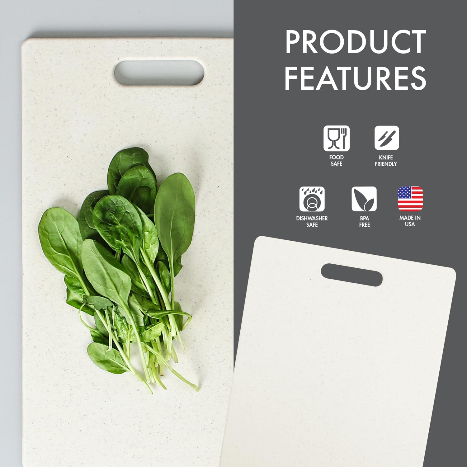 Dexas Superboard Cutting Board with Handle, 11 by 14.5 Inches, Oatmeal Granite Color image number 1