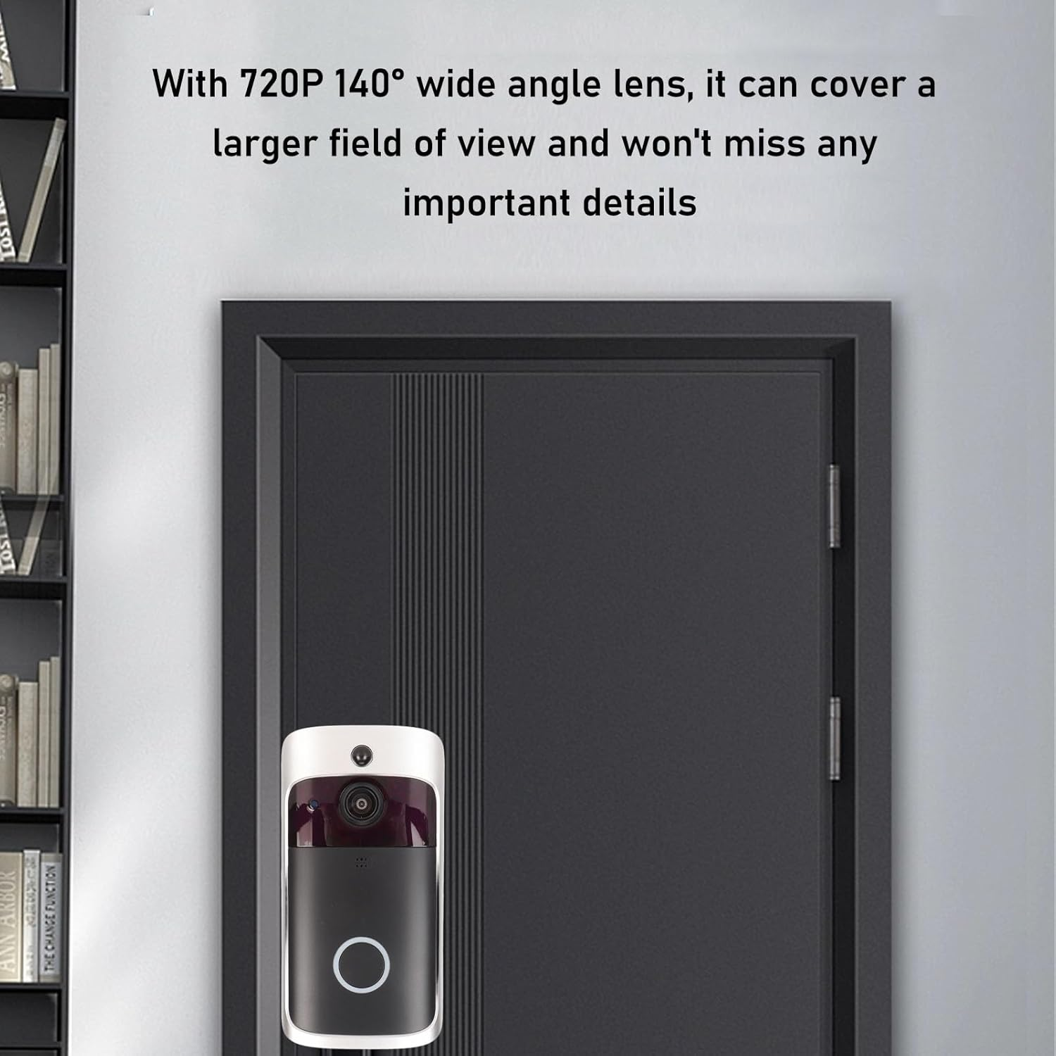 Video Doorbell, Smart Wifi Blink Doorbell Camera Controls App Alerts, Wireless Video Doorbell Camera with Night Vision, 720P 140&deg; Wide Angle Lens, Motion Detection image number 4